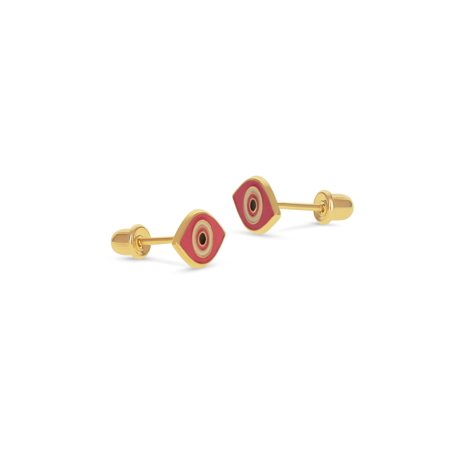 Colorful 14kt Gold Evil Eye Screw Back Studs | Alexandra Marks Jewelry