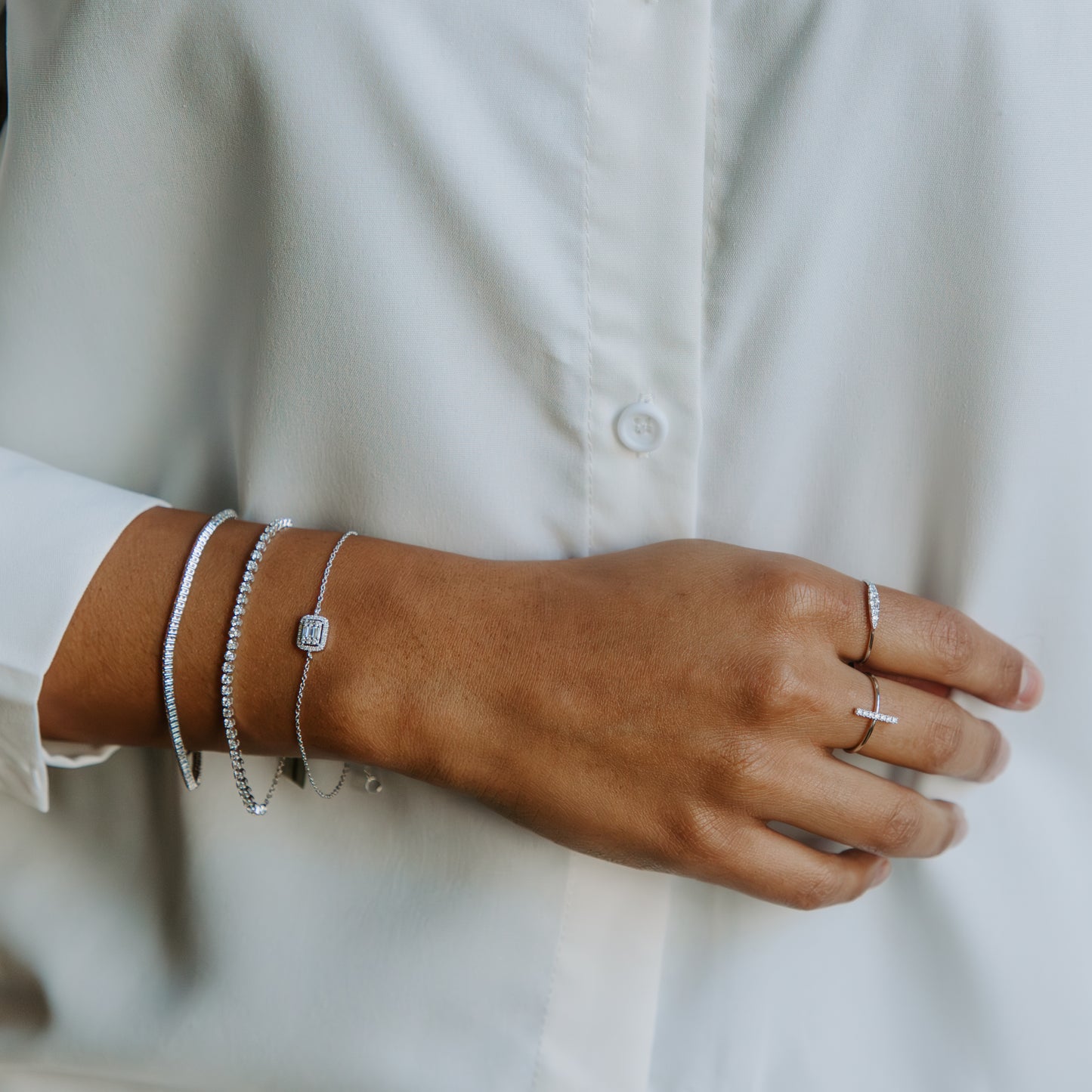 Simple White Gold Diamond Rings from Alexandra Marks