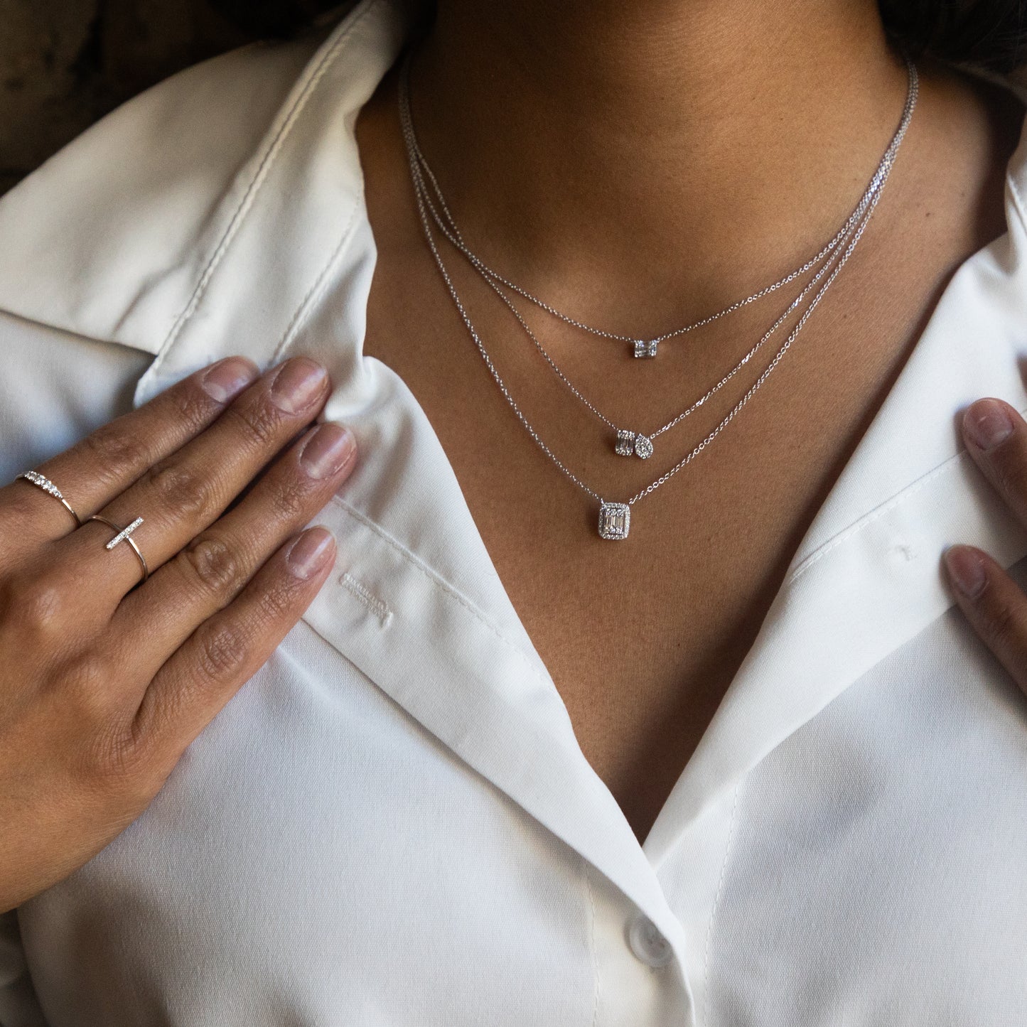 Everyday Diamond Necklaces in 14kt White Gold From Alexandra Marks