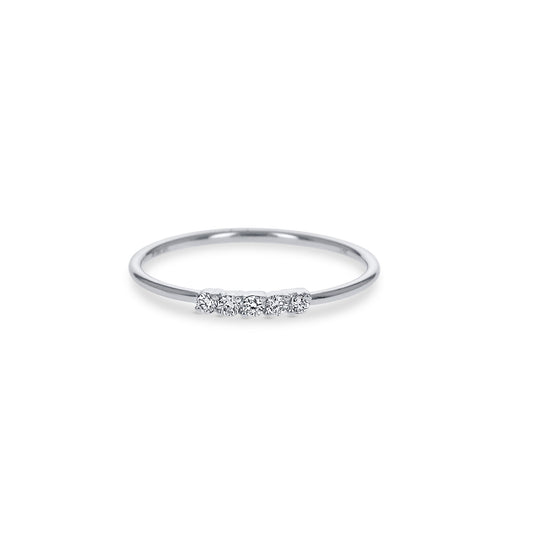 Mini 5 Diamond White Gold Ring from Alexandra Marks Jewelry