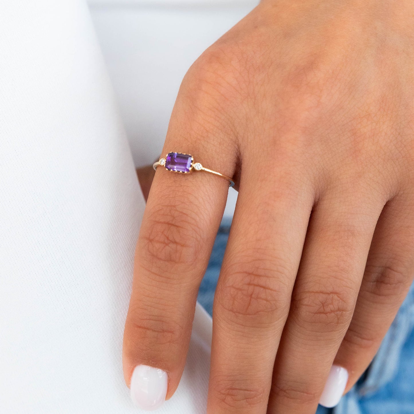 Vintage Inspired Amethyst Ring from Alexandra Marks Jewelry
