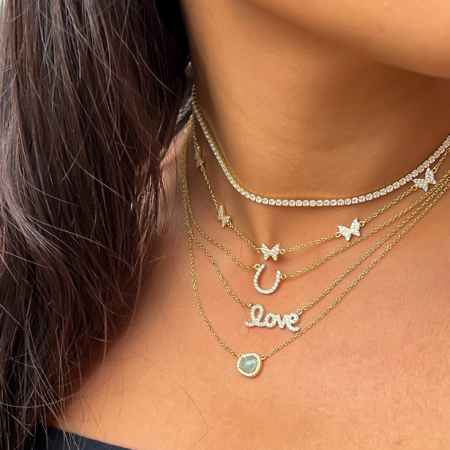 Butterfly Choker Necklace in Gold