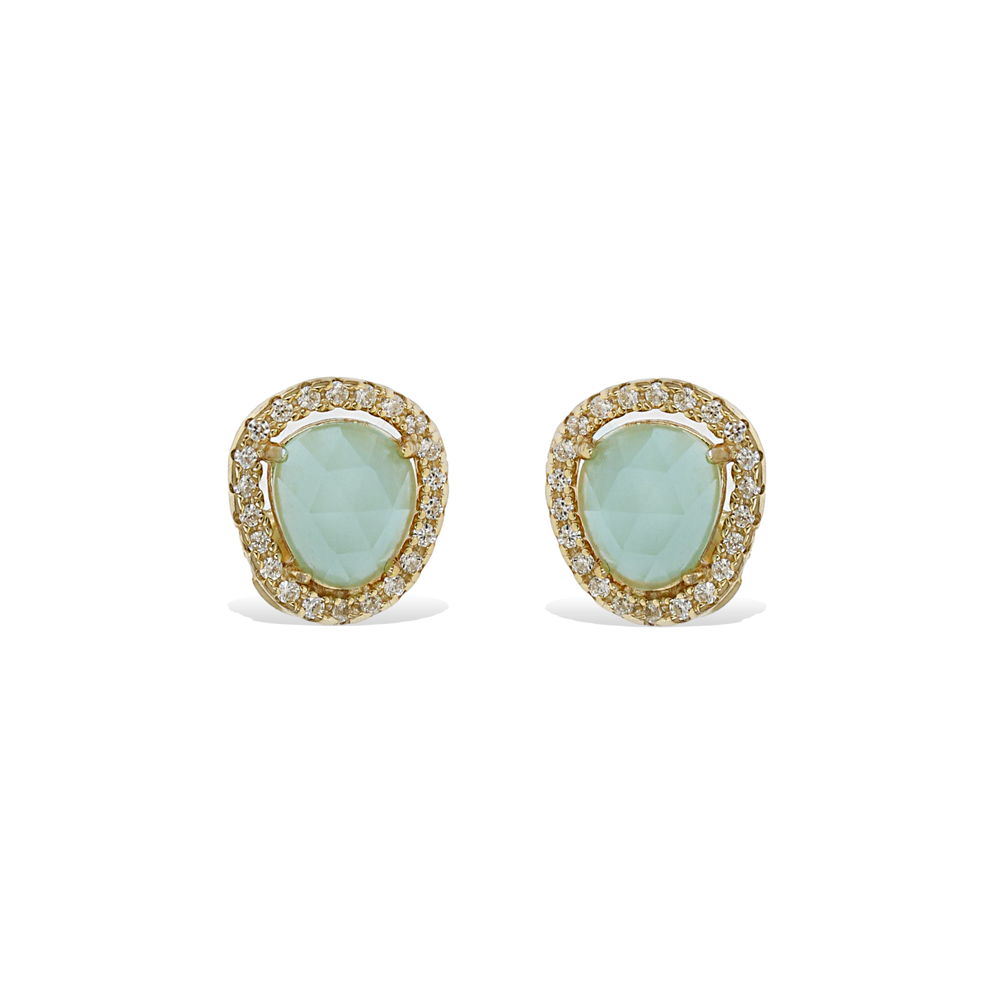 Aquamarine Gold Gemstone Stud Earrings | Alexandra Marks Jewelry