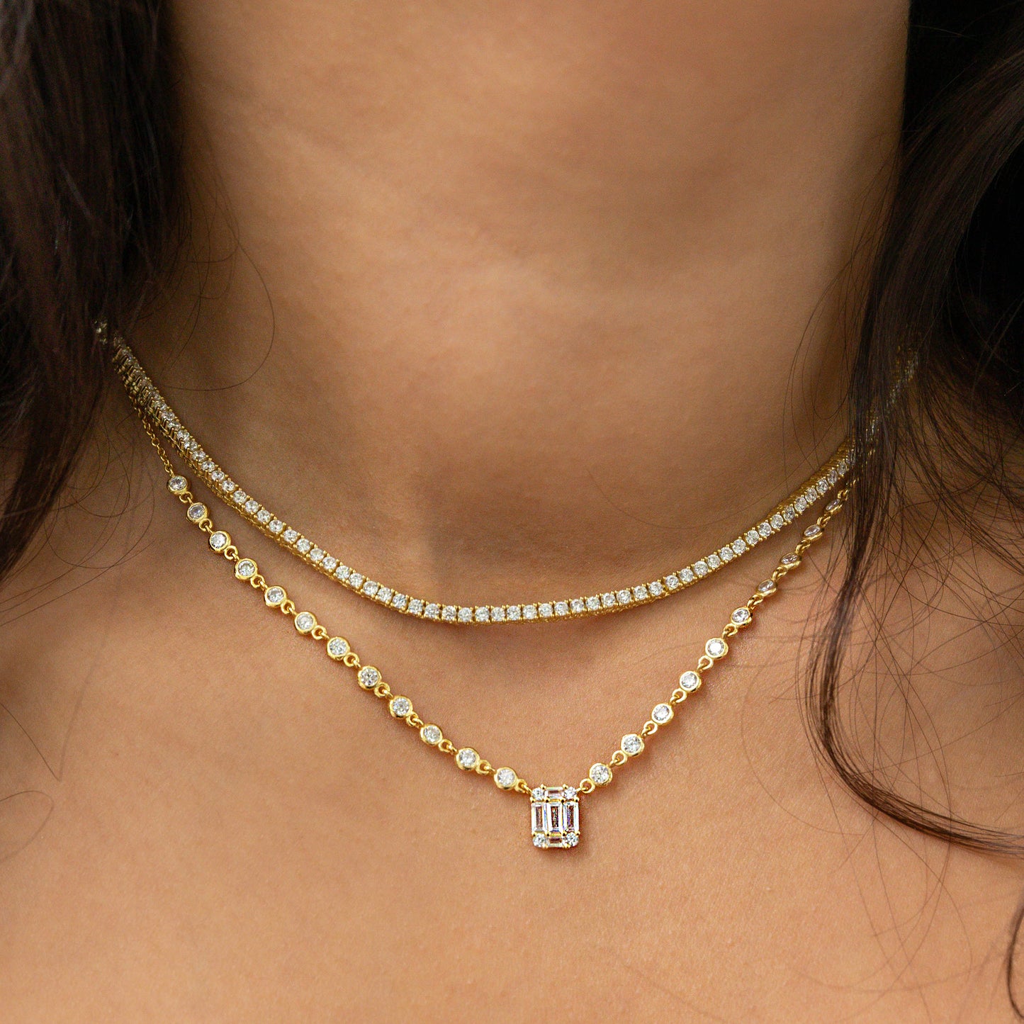 Gold Baguette Necklace