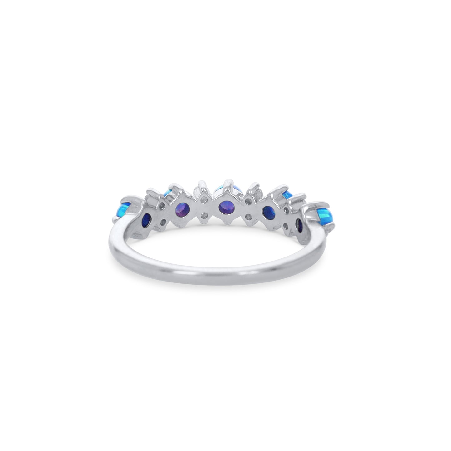 Silver Blue Opal Band