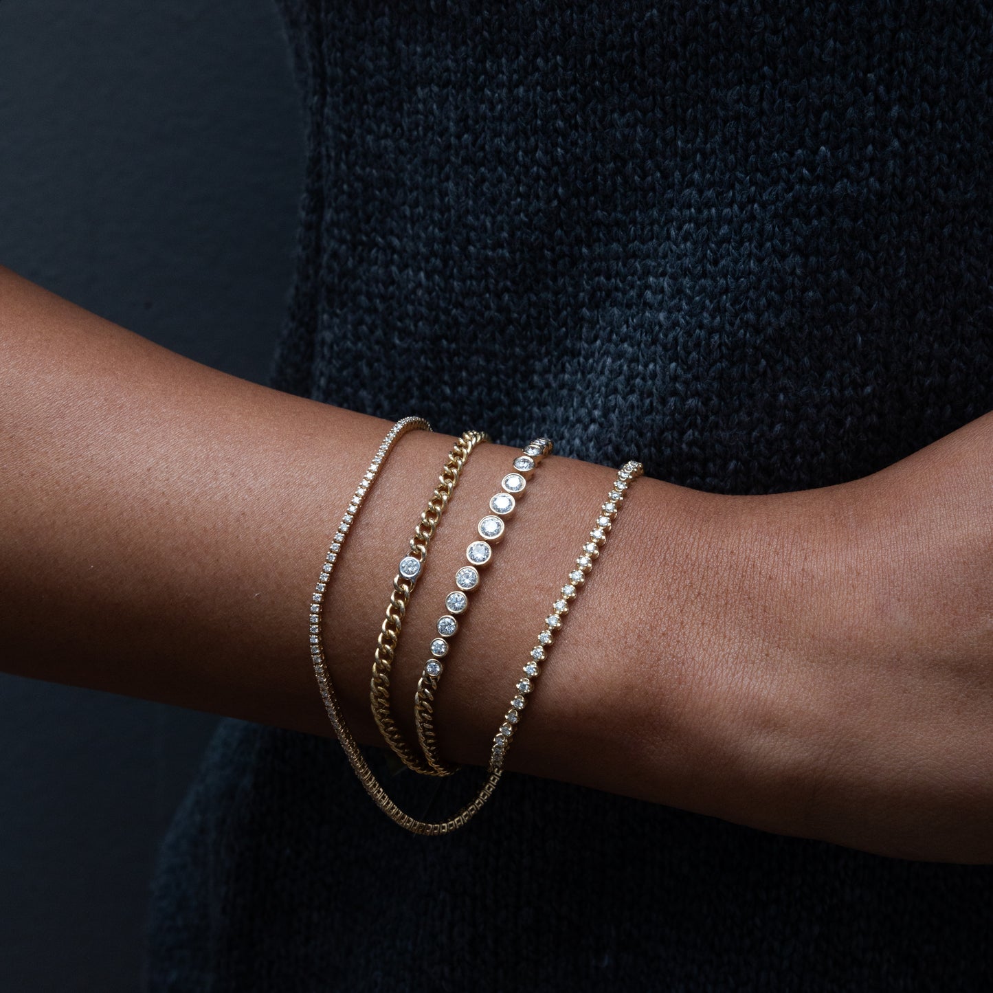 Bold Diamond Chain link Bracelets from Alexandra Marks Jewelry