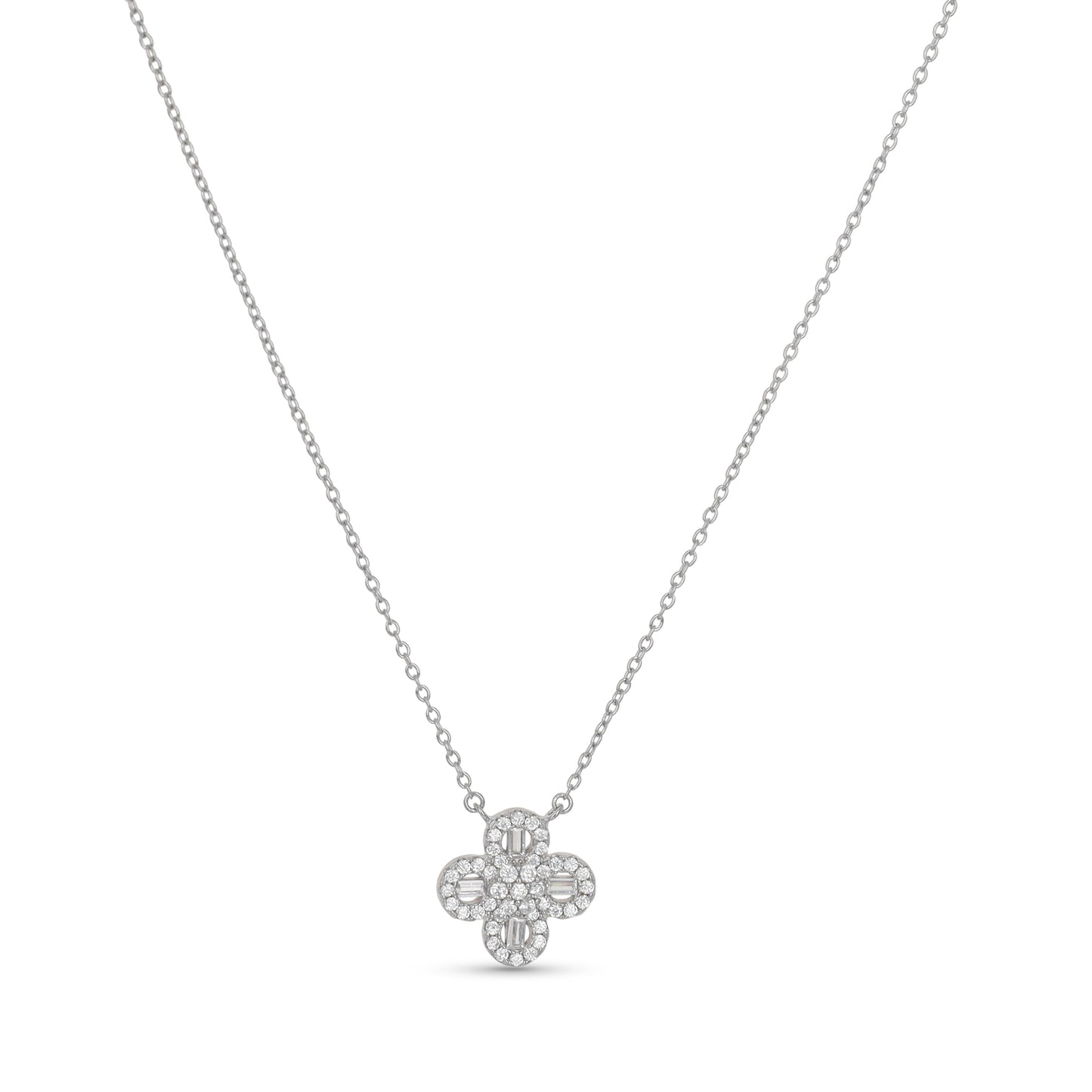 Fancy Clover Necklace in Silver - Alexandra Marks Jewelry