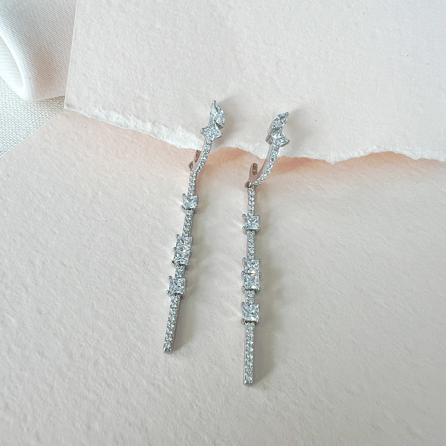 Silver Statement Bridal Earrings