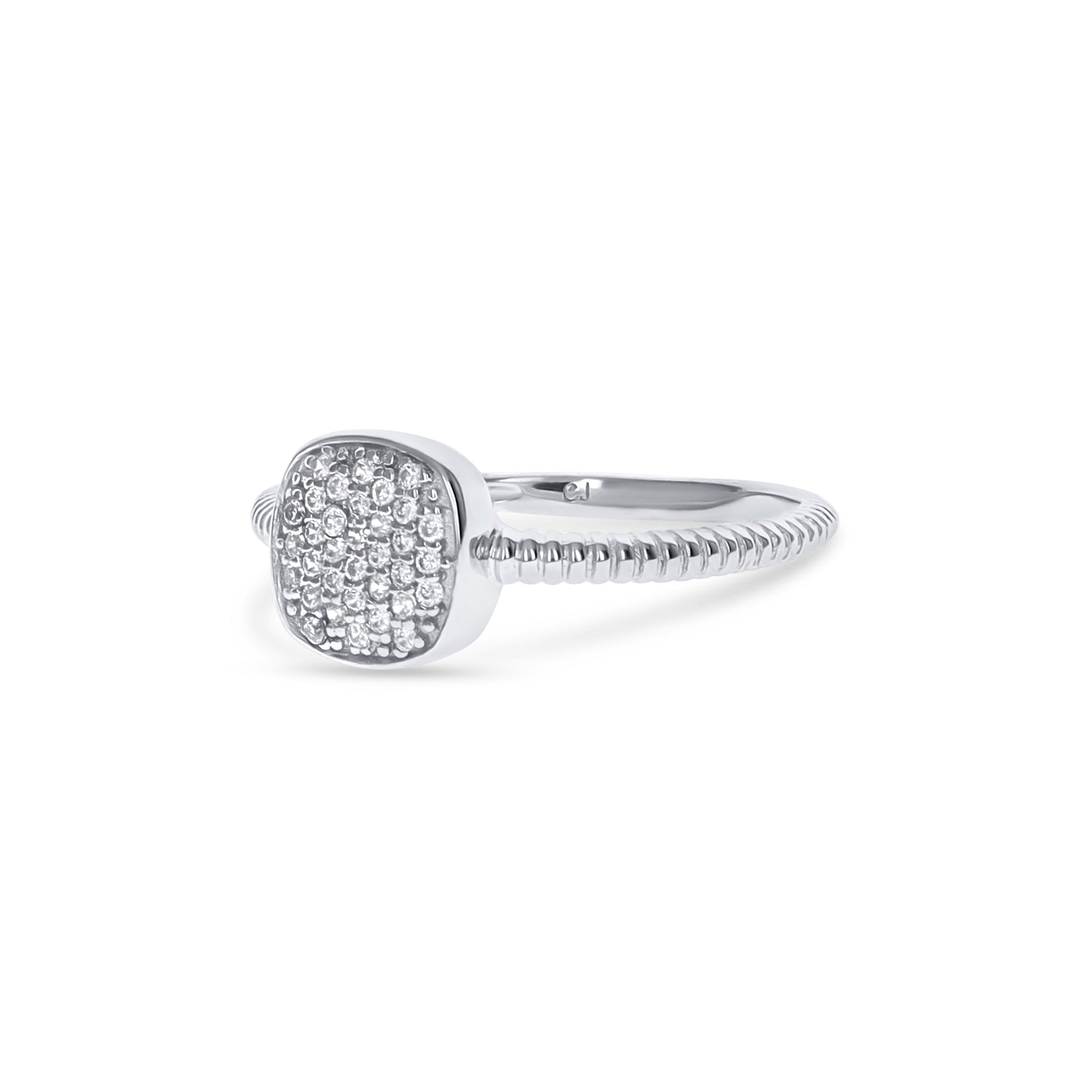 Square Silver Statement Ring