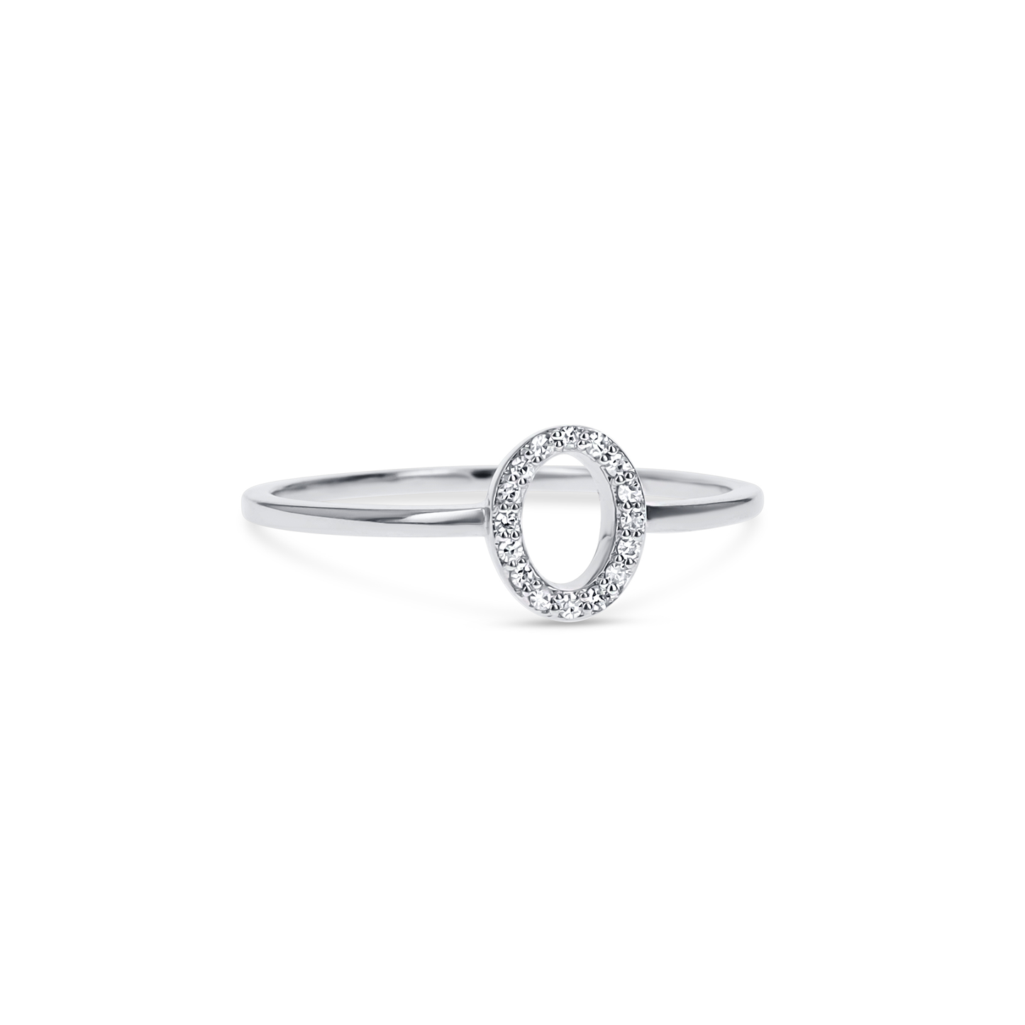 White Gold Oval Diamond Dainty Ring from Alexandra Marks Jewelry