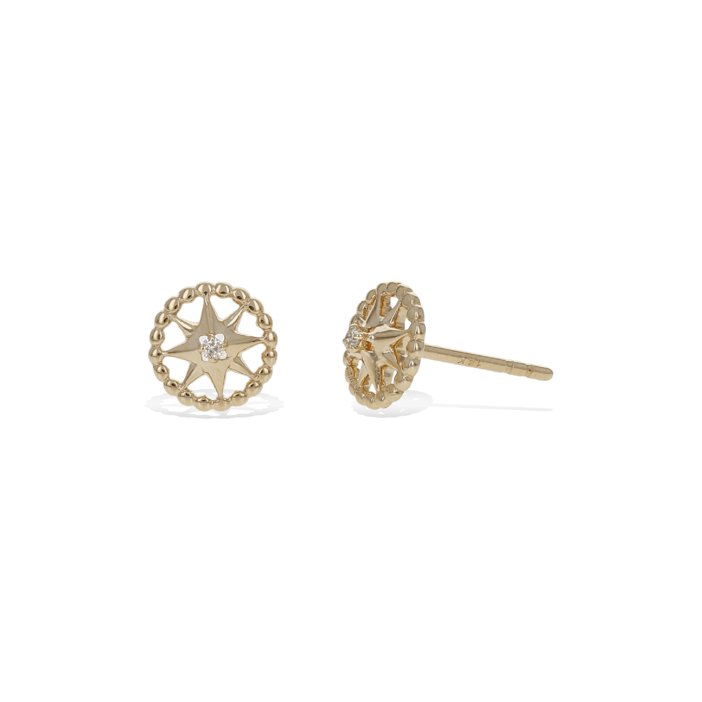 Small Compass Stud Earrings | Alexandra Marks Jewelry