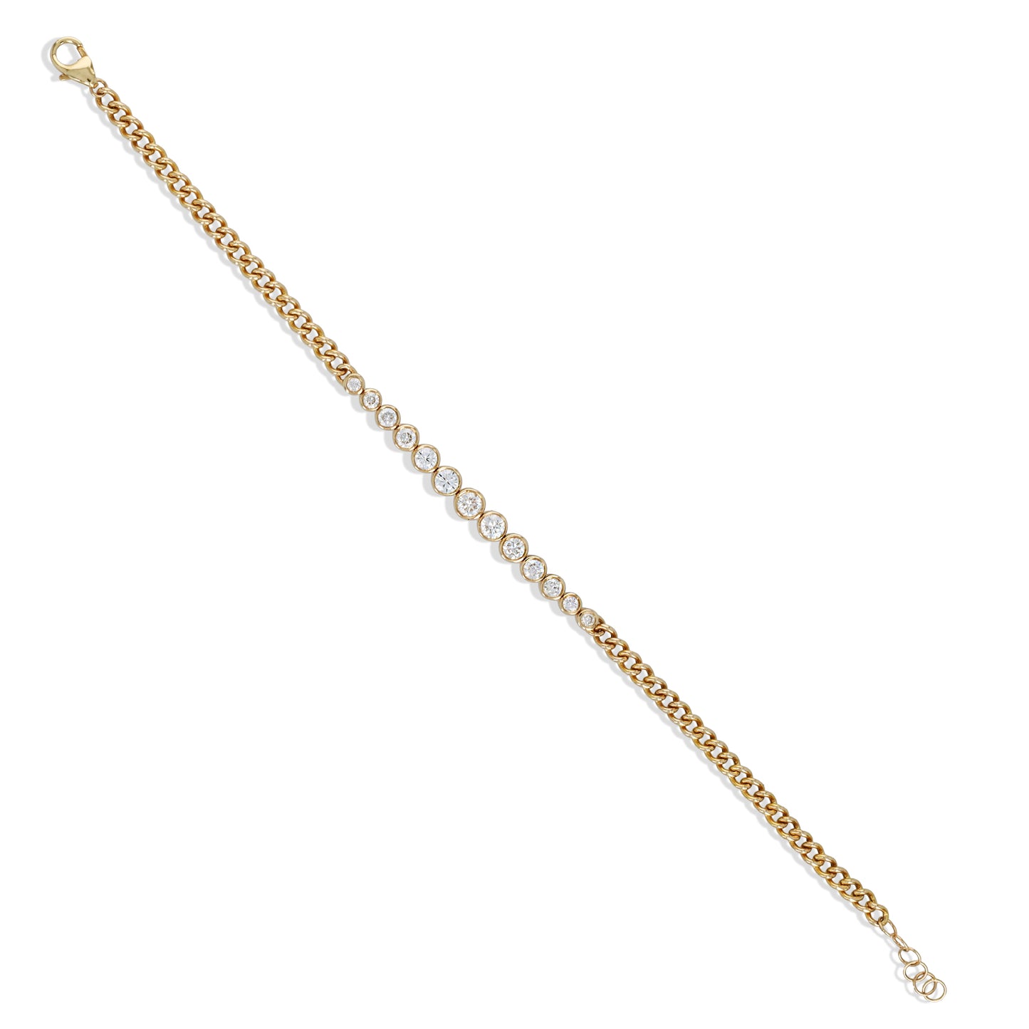 Graduated natural diamond tennis bracelet