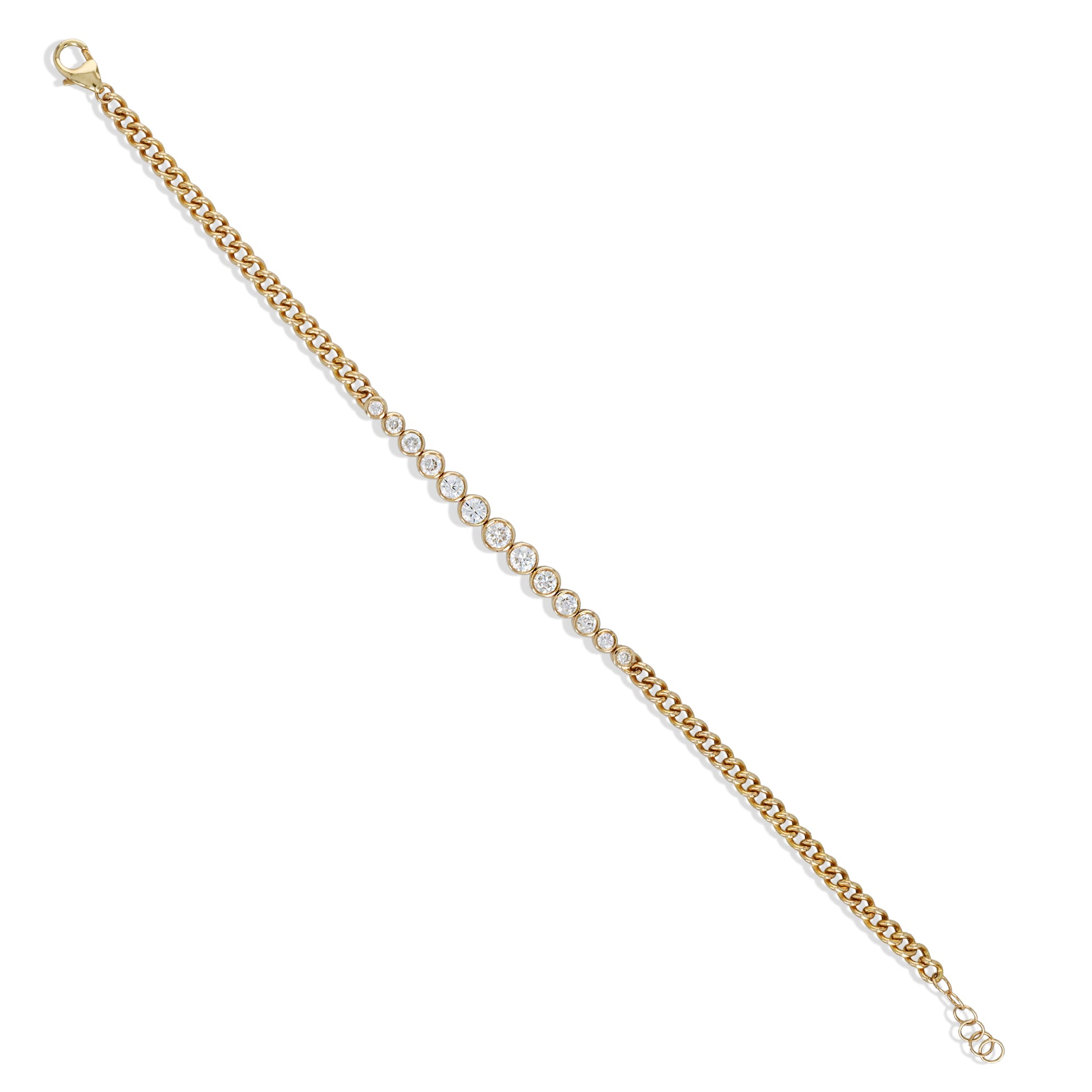 Graduated natural diamond tennis bracelet