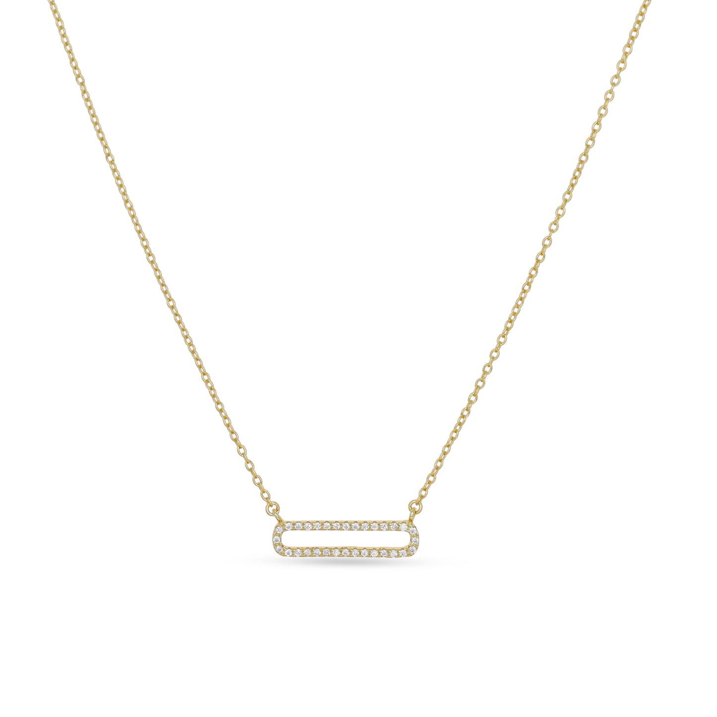 Oval Bar Necklace in Gold | Alexandra Marks Jewelry