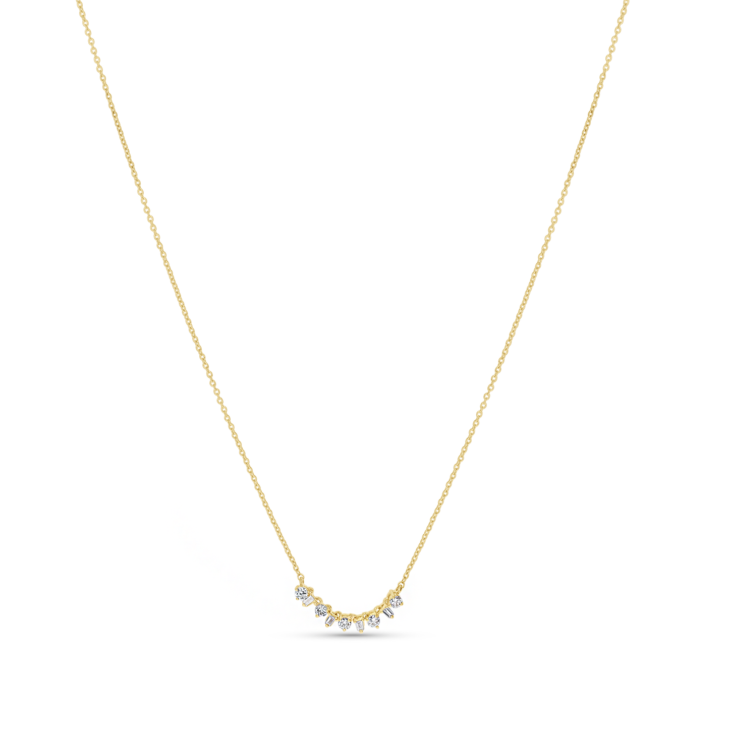 Diamond Bar Necklace in 14kt Yellow Gold
