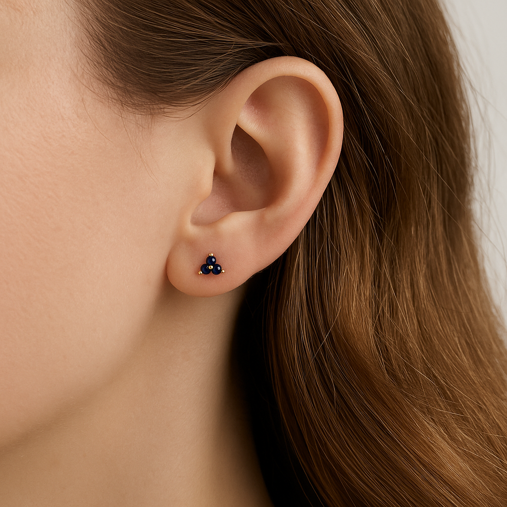 Sapphire Stud Earrings in Gold