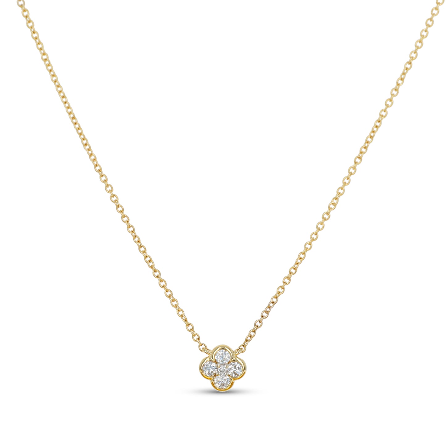 Classic Diamond Clover Necklace in Gold from Alexandra Marks Jewelry