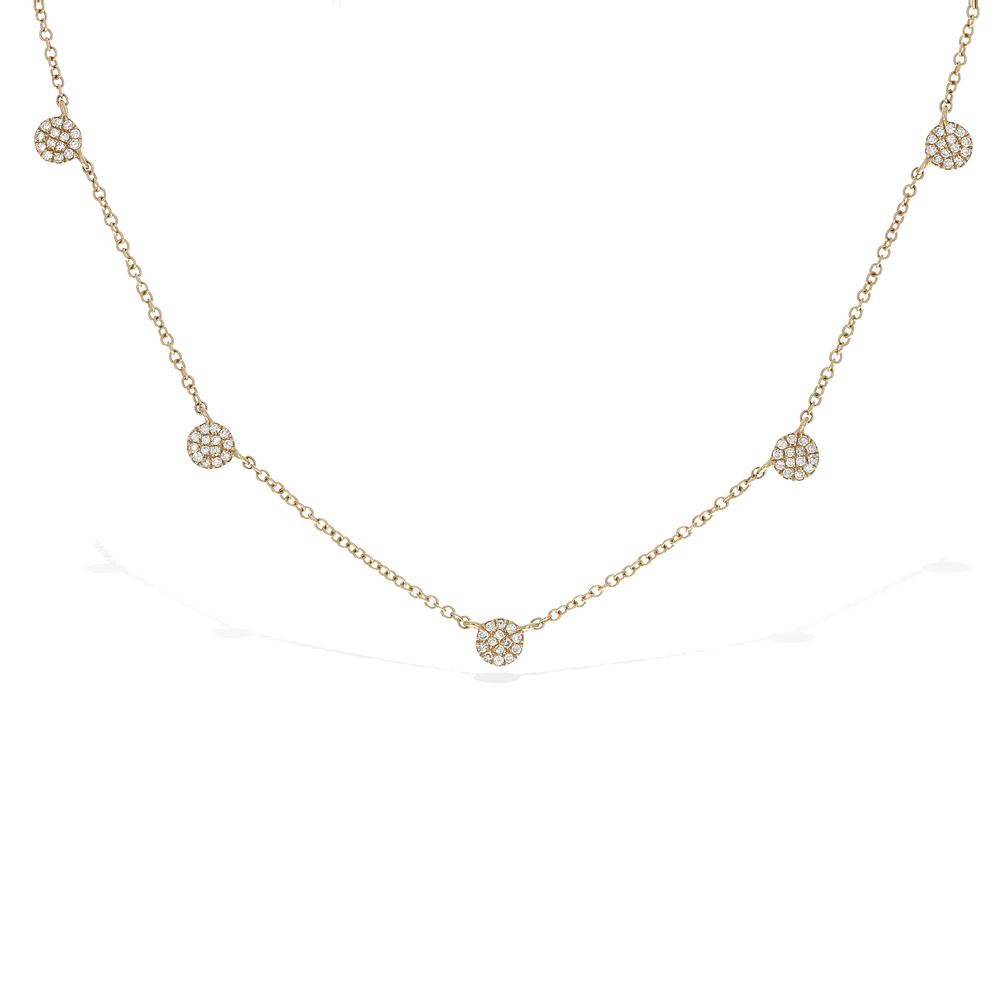 7 Pave' Round Diamond Station Gold Necklace from Alexandra Marks jewelry in Chicago