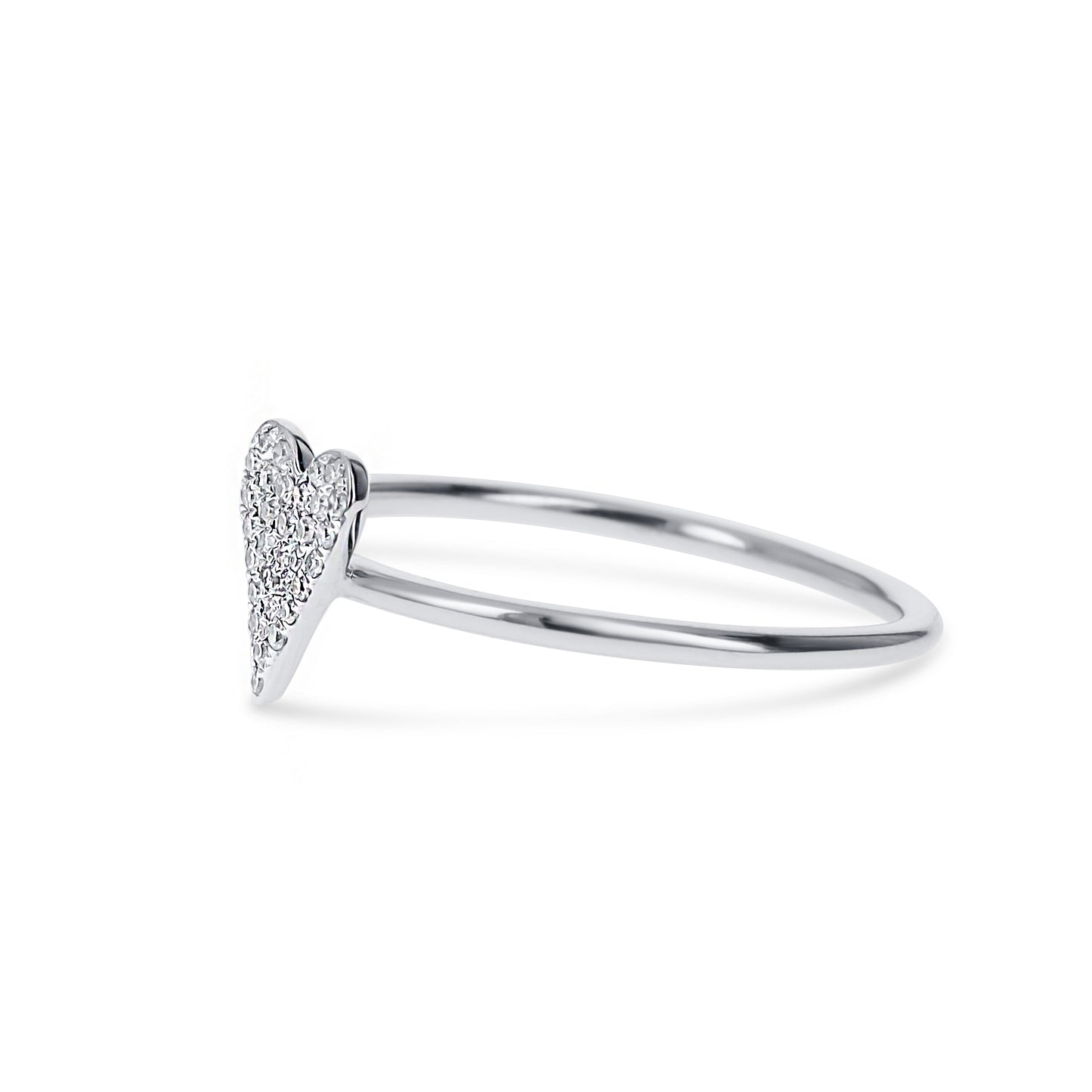 Mini Diamond Heart Ring in 10kt White Gold
