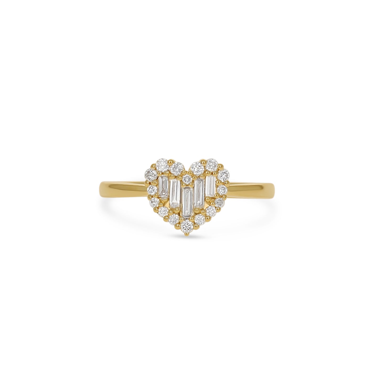 Baguette & Round Diamond Heart Ring | Alexandra Marks Jewelry