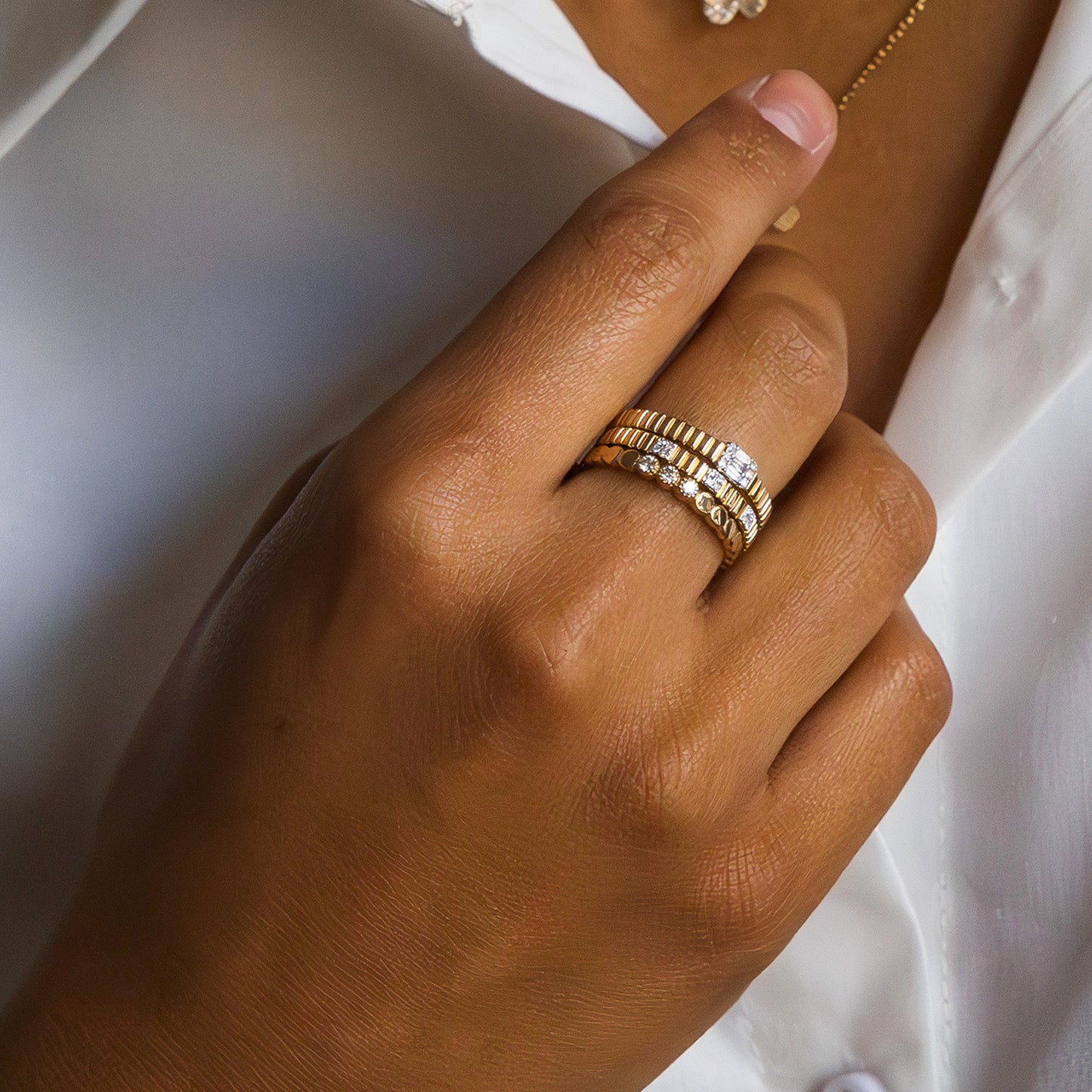 Diamond Rings in 14kt Gold From Alexandra Marks Jewelry
