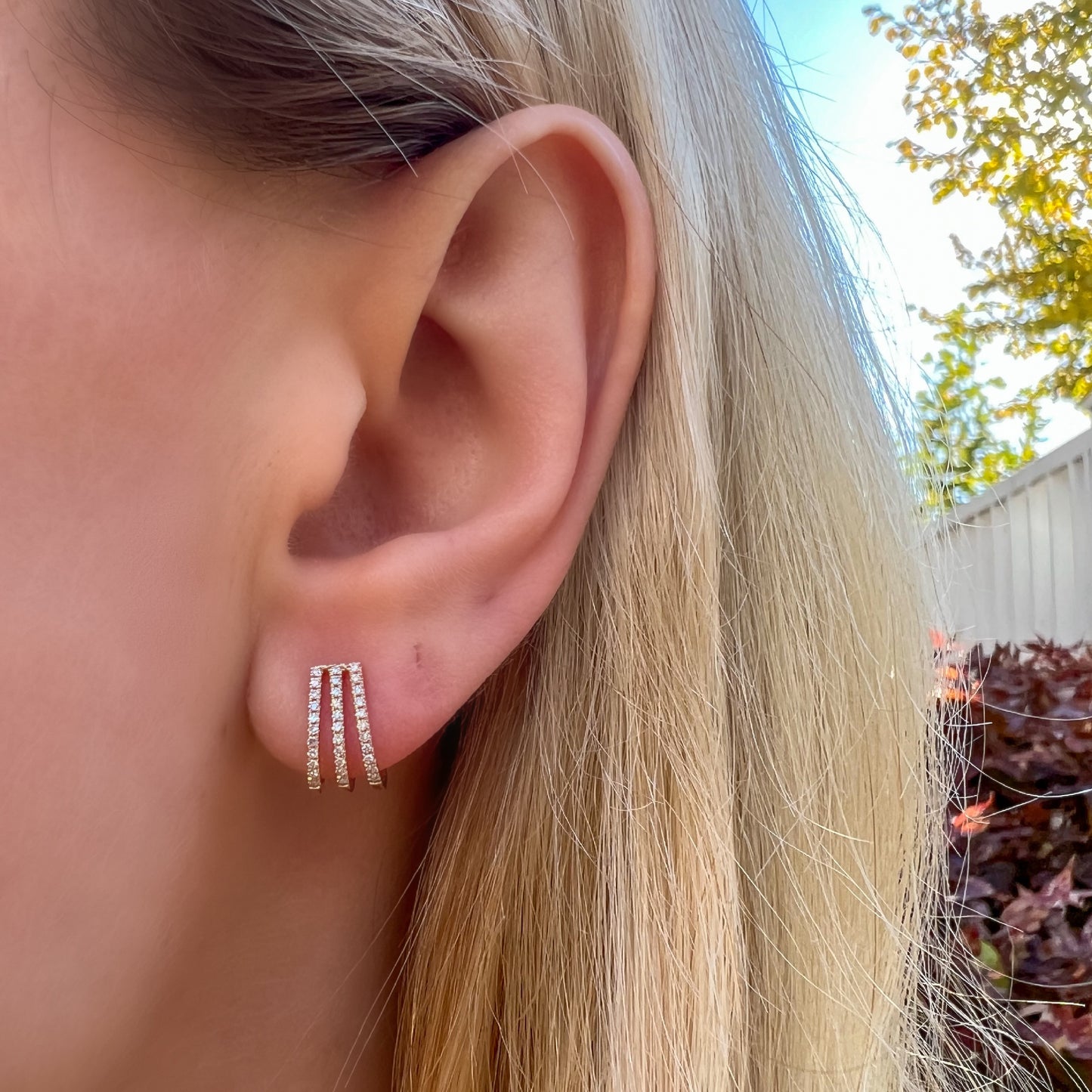 Diamond Curved Hoops from Alexandra Marks Jewelry