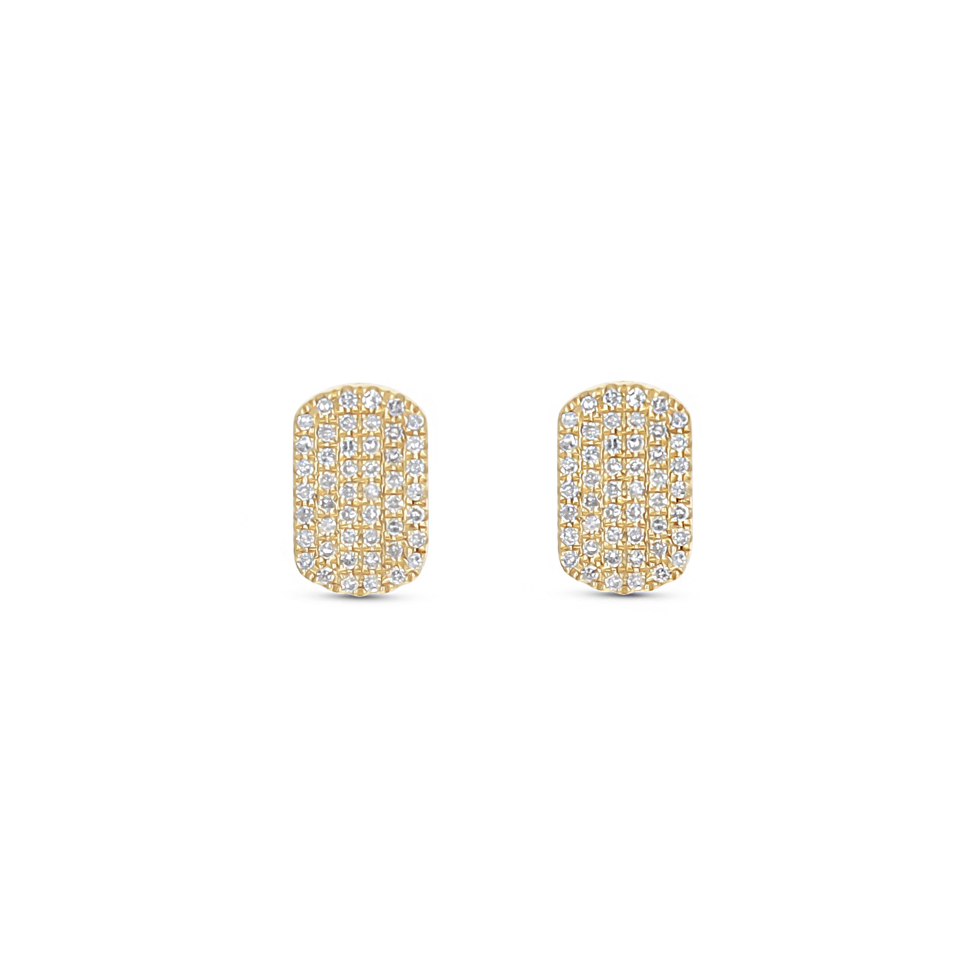 Dog Tag Diamond Stud Earrings from Alexandra Marks Jewelry