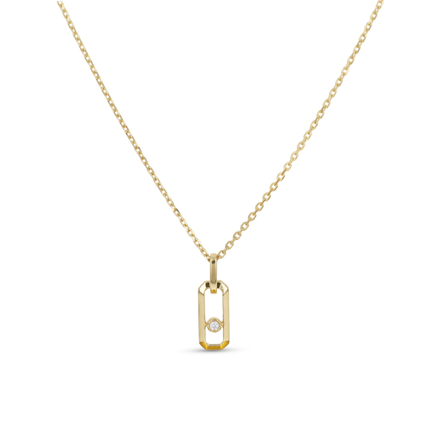 Modern Rectangle Drop Pendant in Gold | Alexandra Marks Jewelry