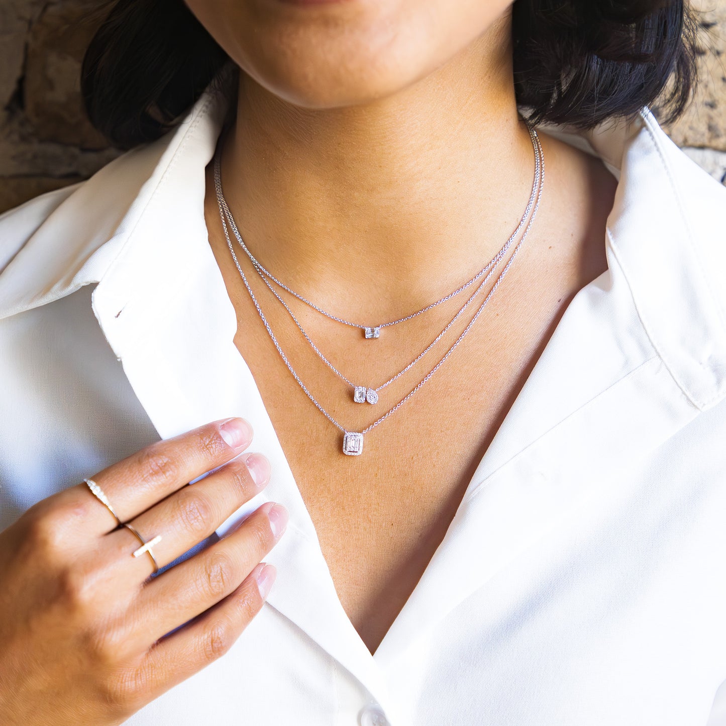 Dainty Diamond Necklace in White Gold From Alexandra Marks Jewelry