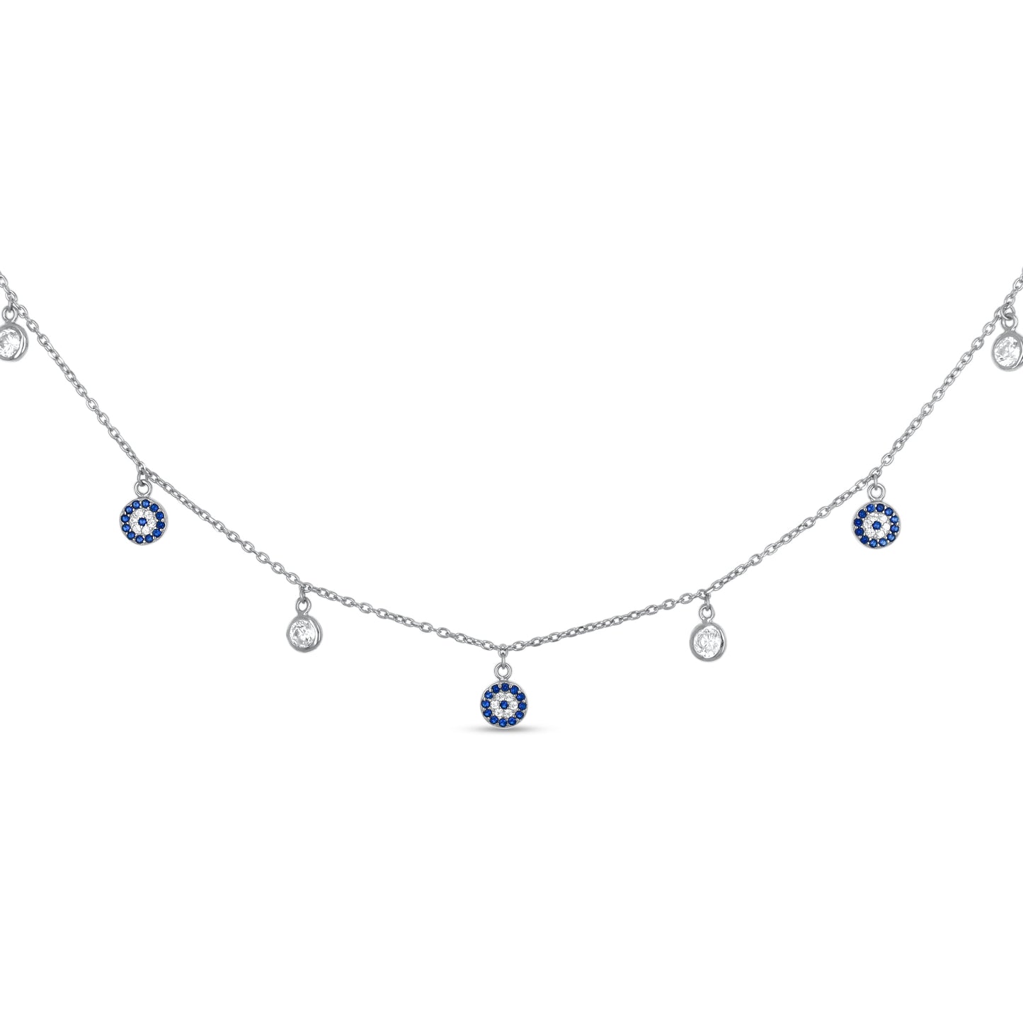 Evil Eye Silver Choker Necklace - Alexandra Marks Jewelry