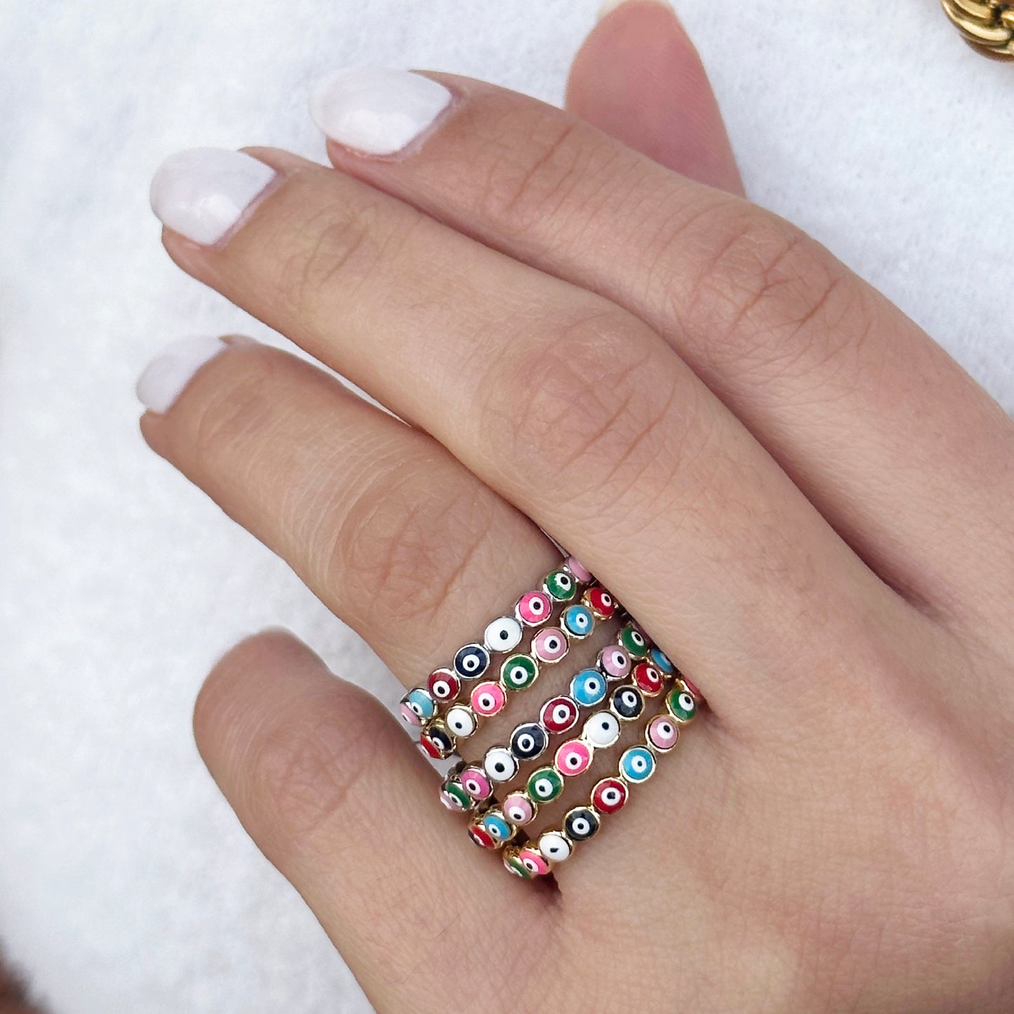 All Bright Evil Eye Colorful Rings from Alexandra Marks Jewelry