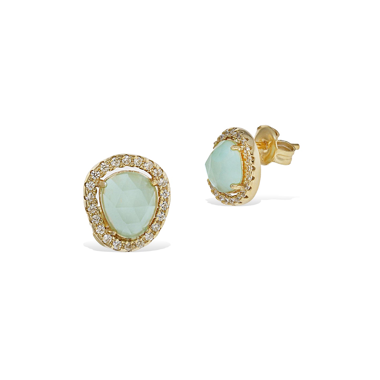 Free Form Aquamarine Gemstone Studs from Alexandra Marks Jewelry