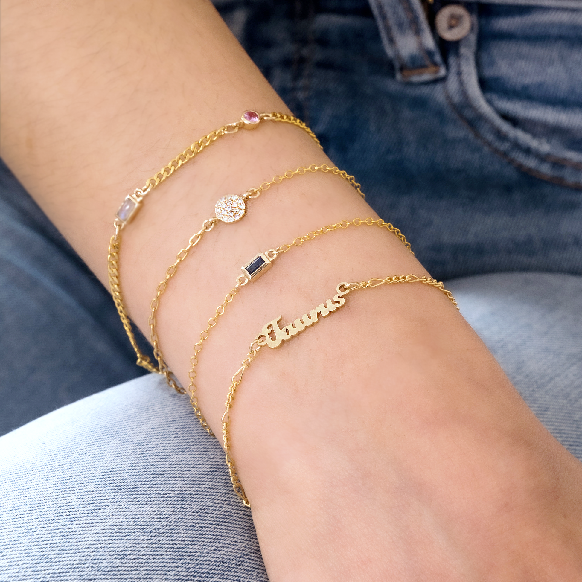 Gemstone Permanent Bracelet Charms from Alexandra Marks