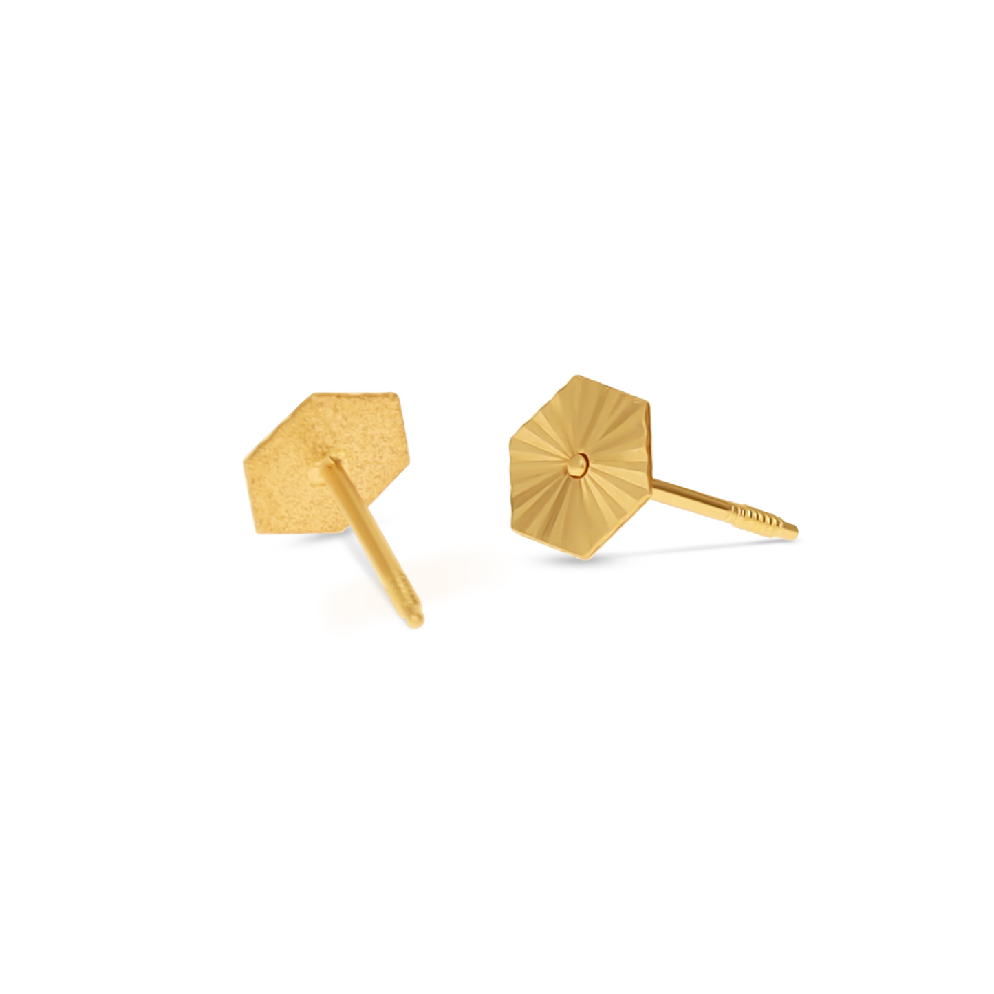 Modern Hexagon Stud Earrings Gold | Alexandra Marks Jewelry