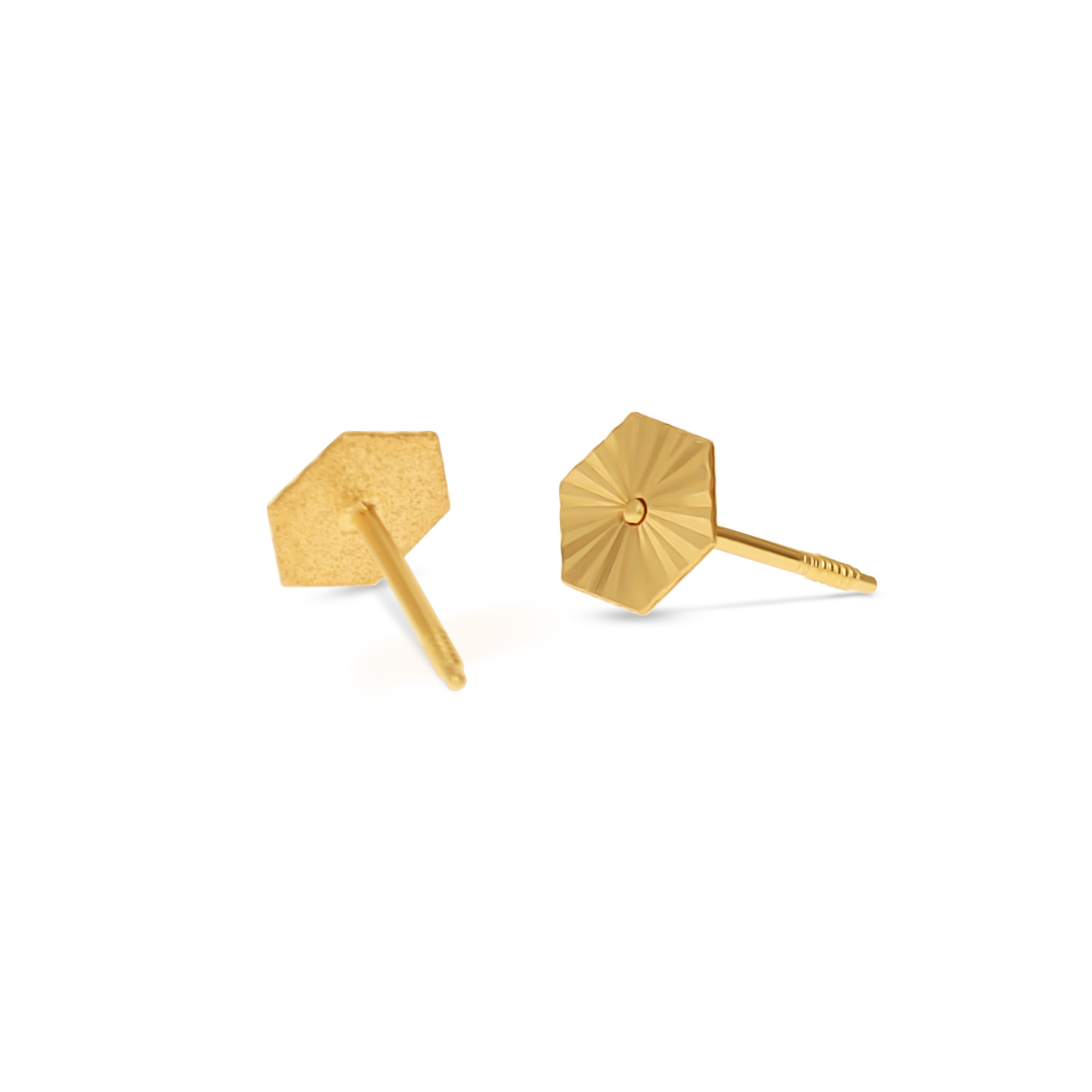 Modern Hexagon Stud Earrings Gold | Alexandra Marks Jewelry