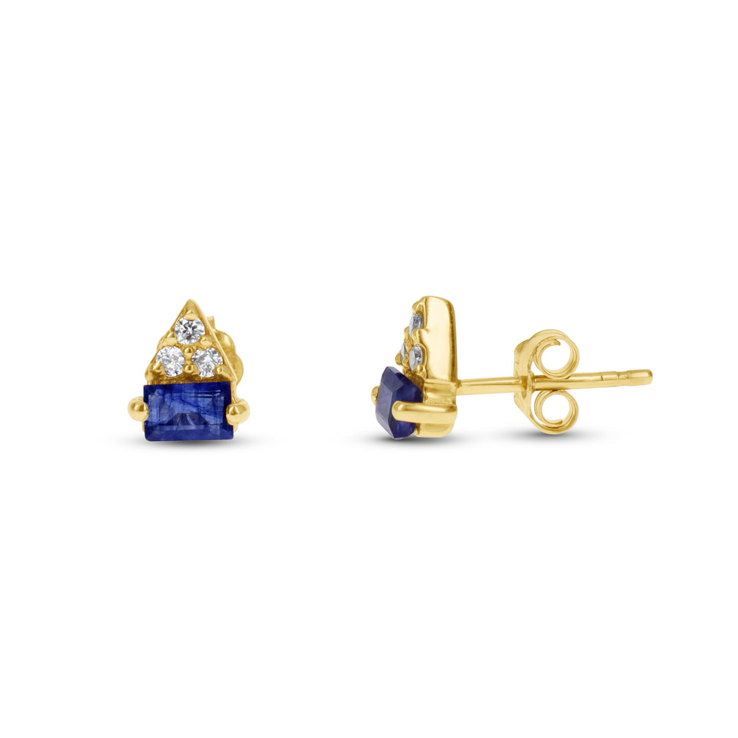 Blue Sapphire & Diamond Earrings