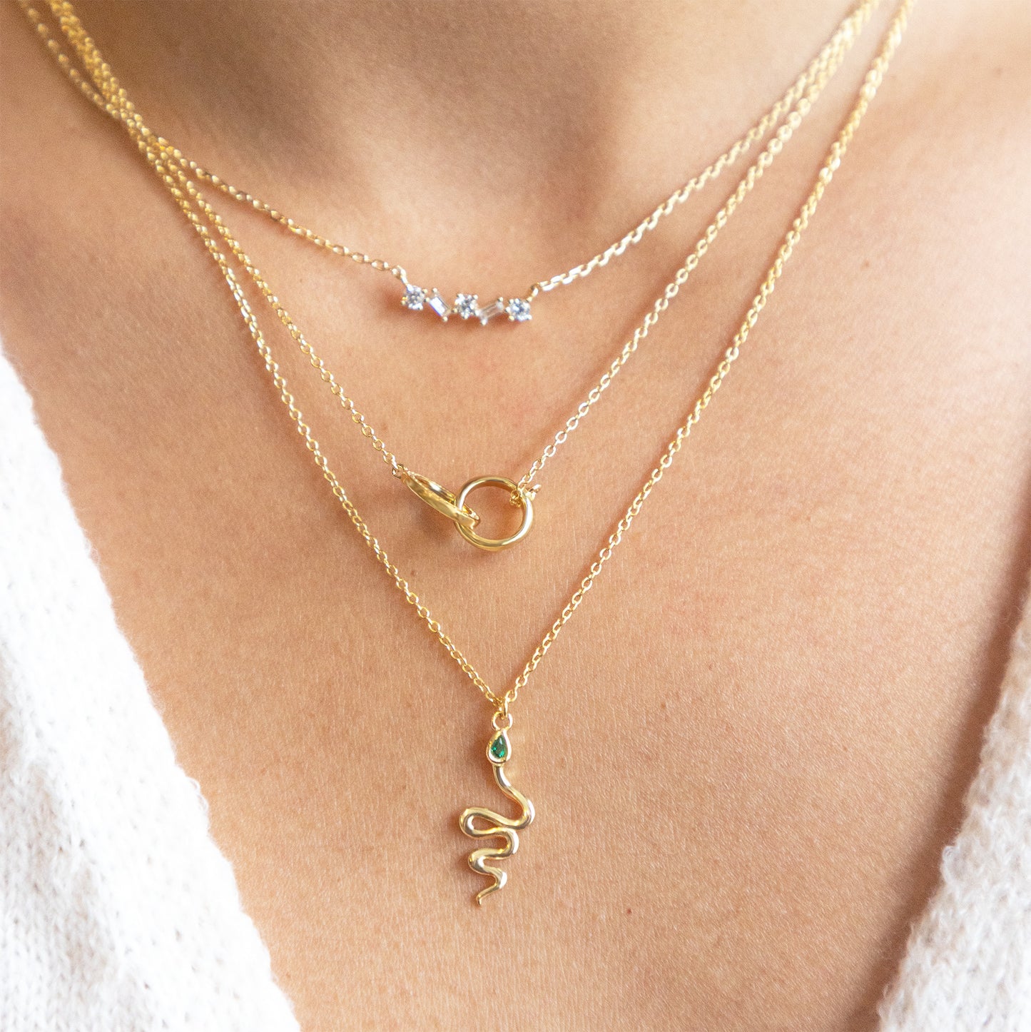 Stacking Gold & CZ Necklaces