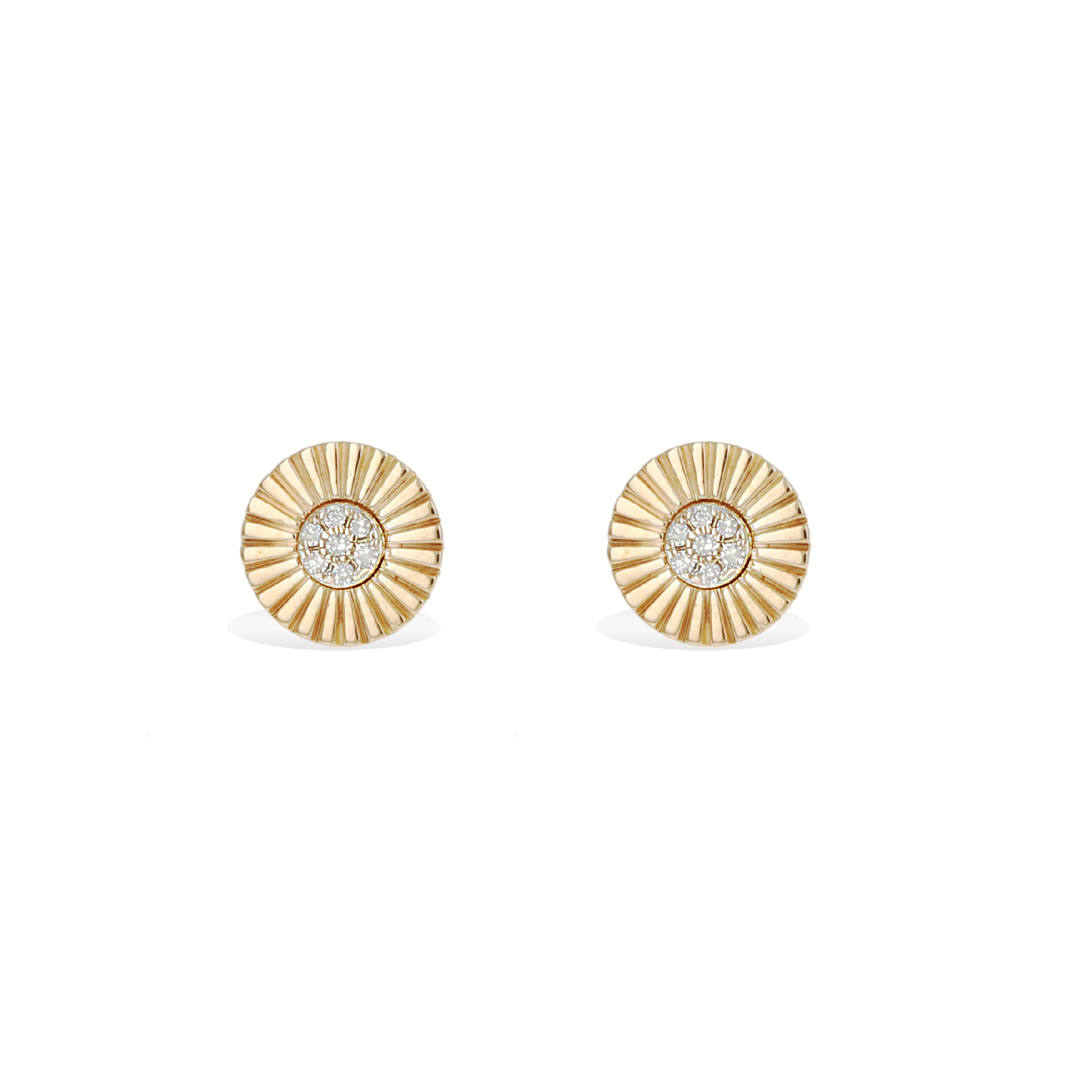 Diamond Cut Statement Stud Earrings in 14kt Gold | Alexandra Marks Jewelry