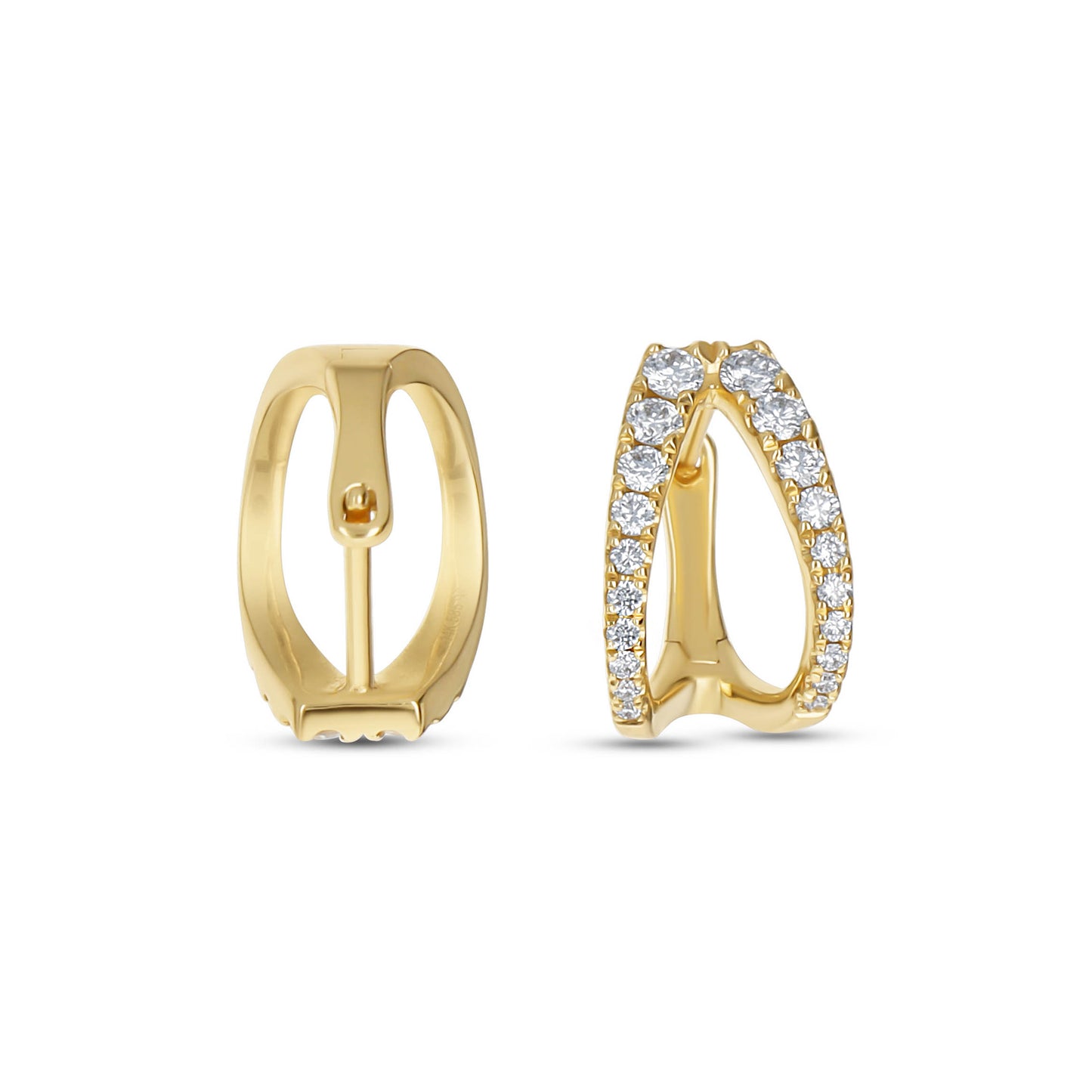 Split Diamond 14kt Gold Huggie Hoop Earrings from Alexandra Marks Jewelry
