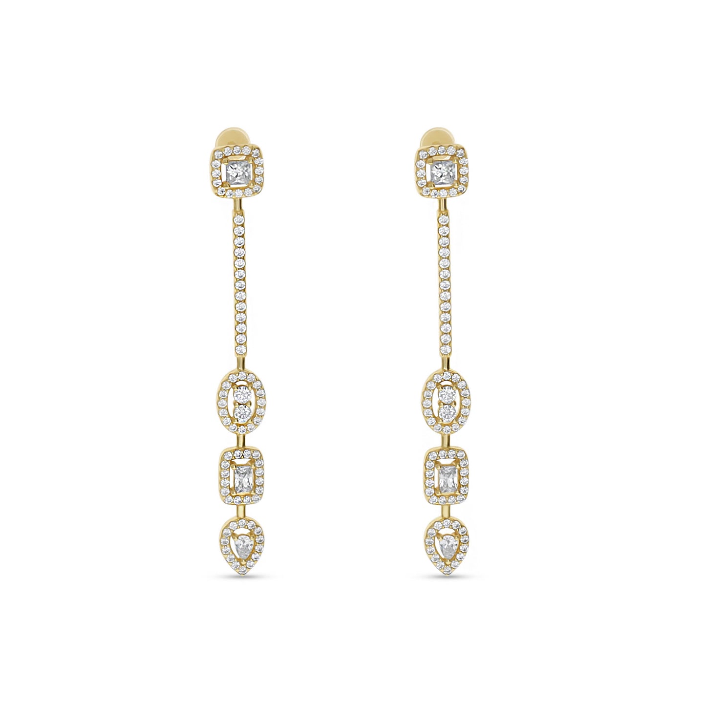 Dramatic Mixed Stone Drop Earrings in Gold from Alexandra Marks Jewelry