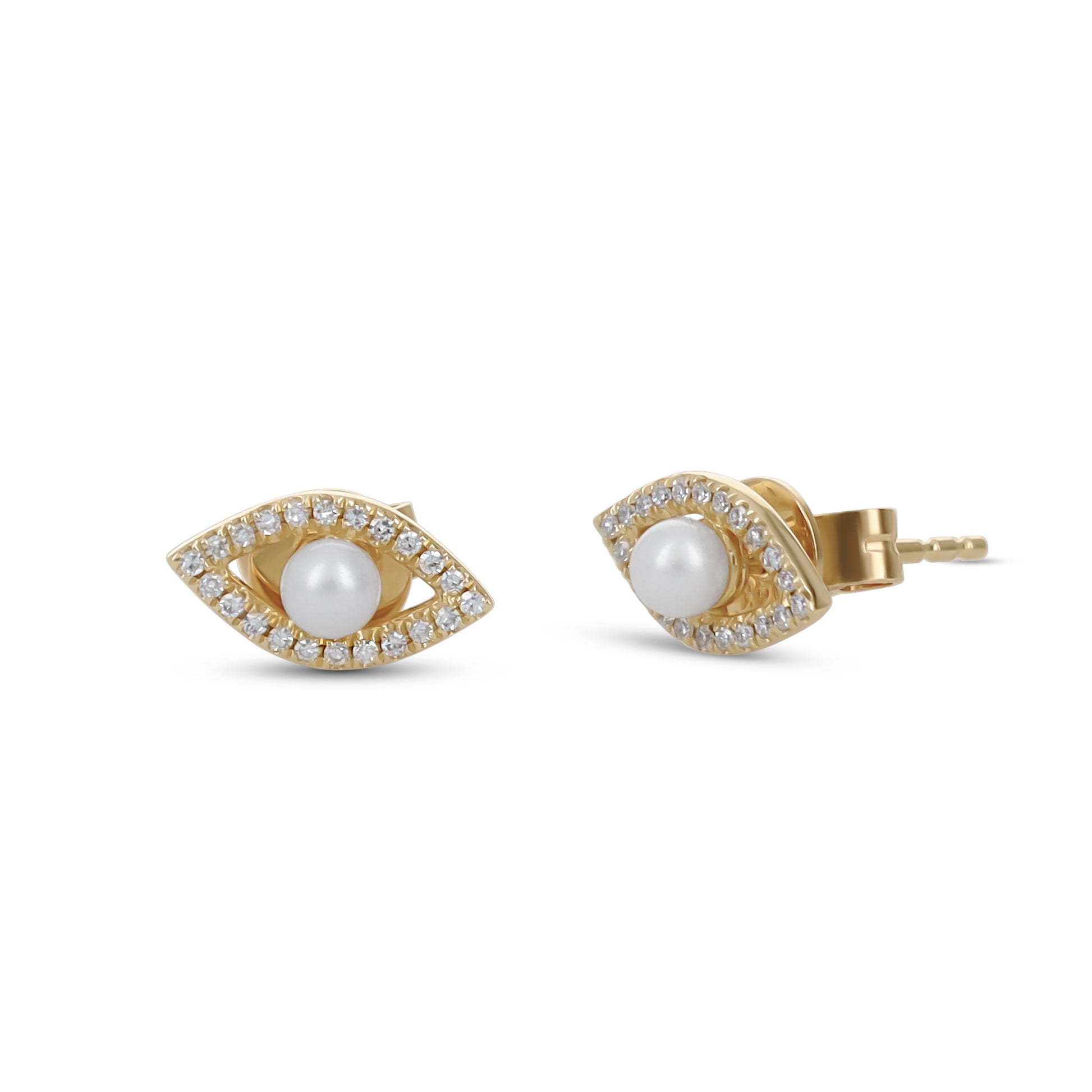 Pearl Evil Eye Stud Earrings from Alexandra Marks Jewelry