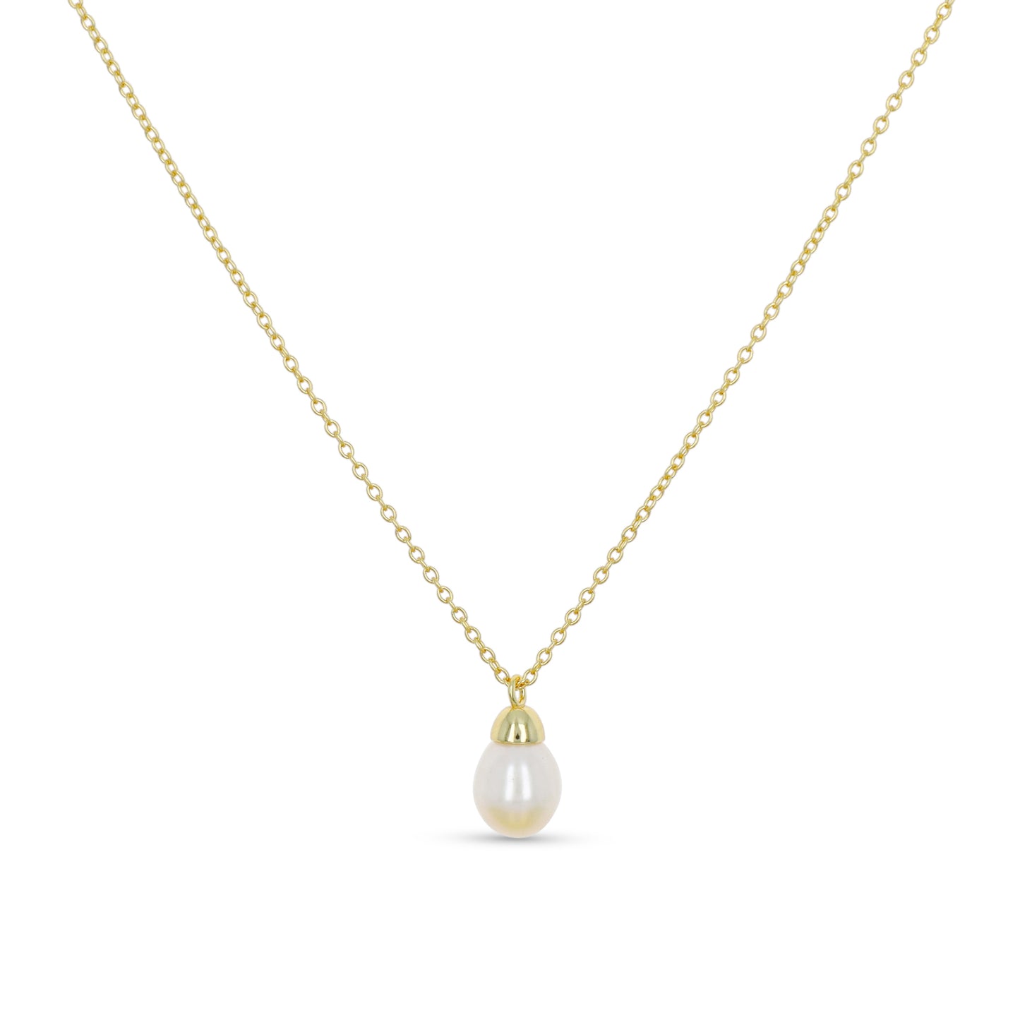 Basic White Pearl Necklace in Gold from Alexandra Marks