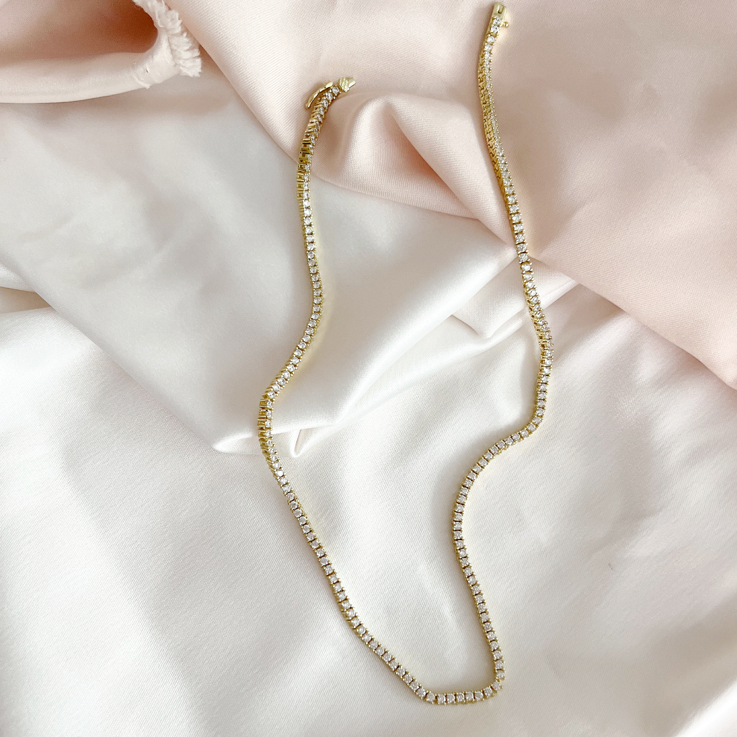 CZ Tennis Everyday Necklace in Gold from Alexandra Marks jewelry