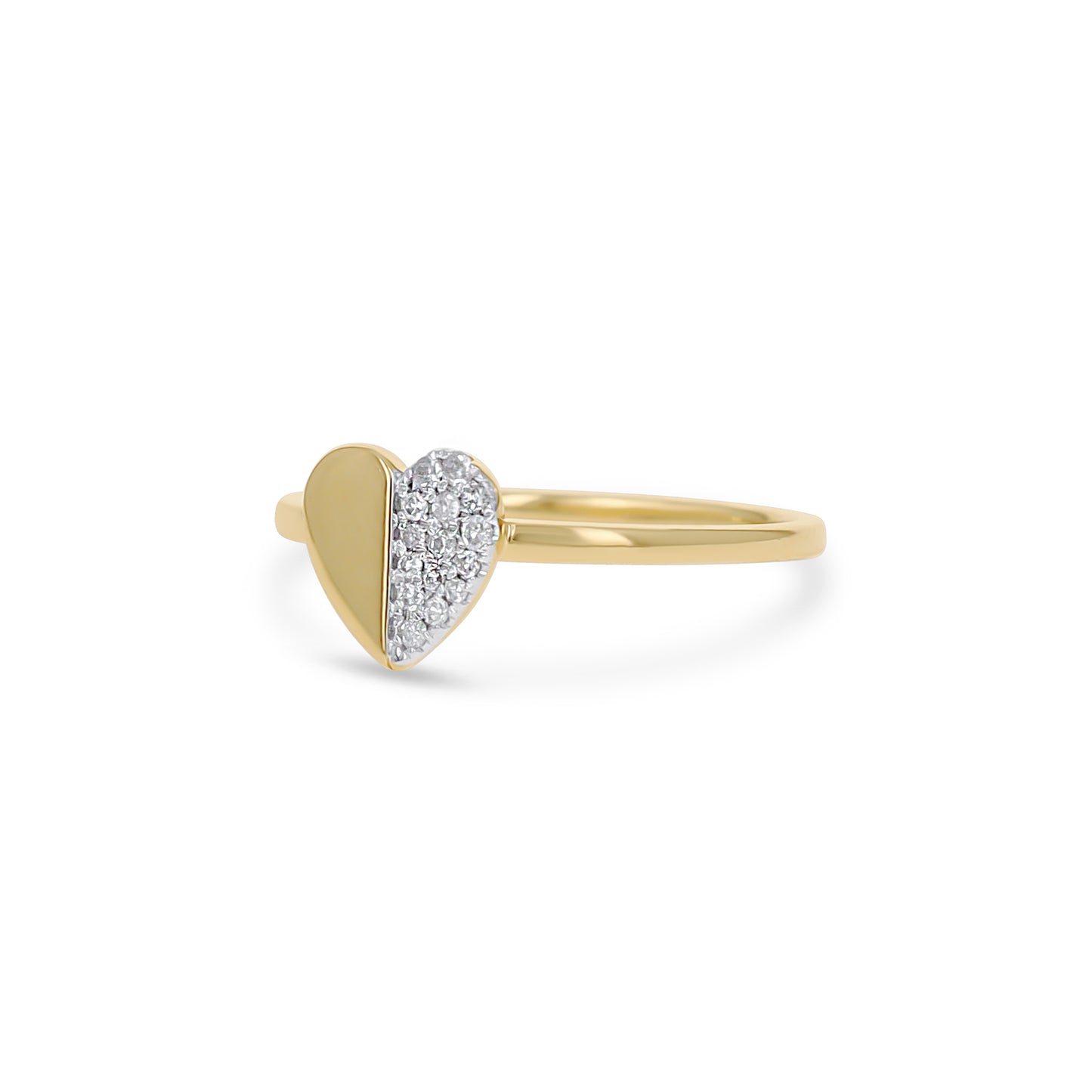 Diamond Heart Ring in 14kt Yellow Gold from Alexandra Marks