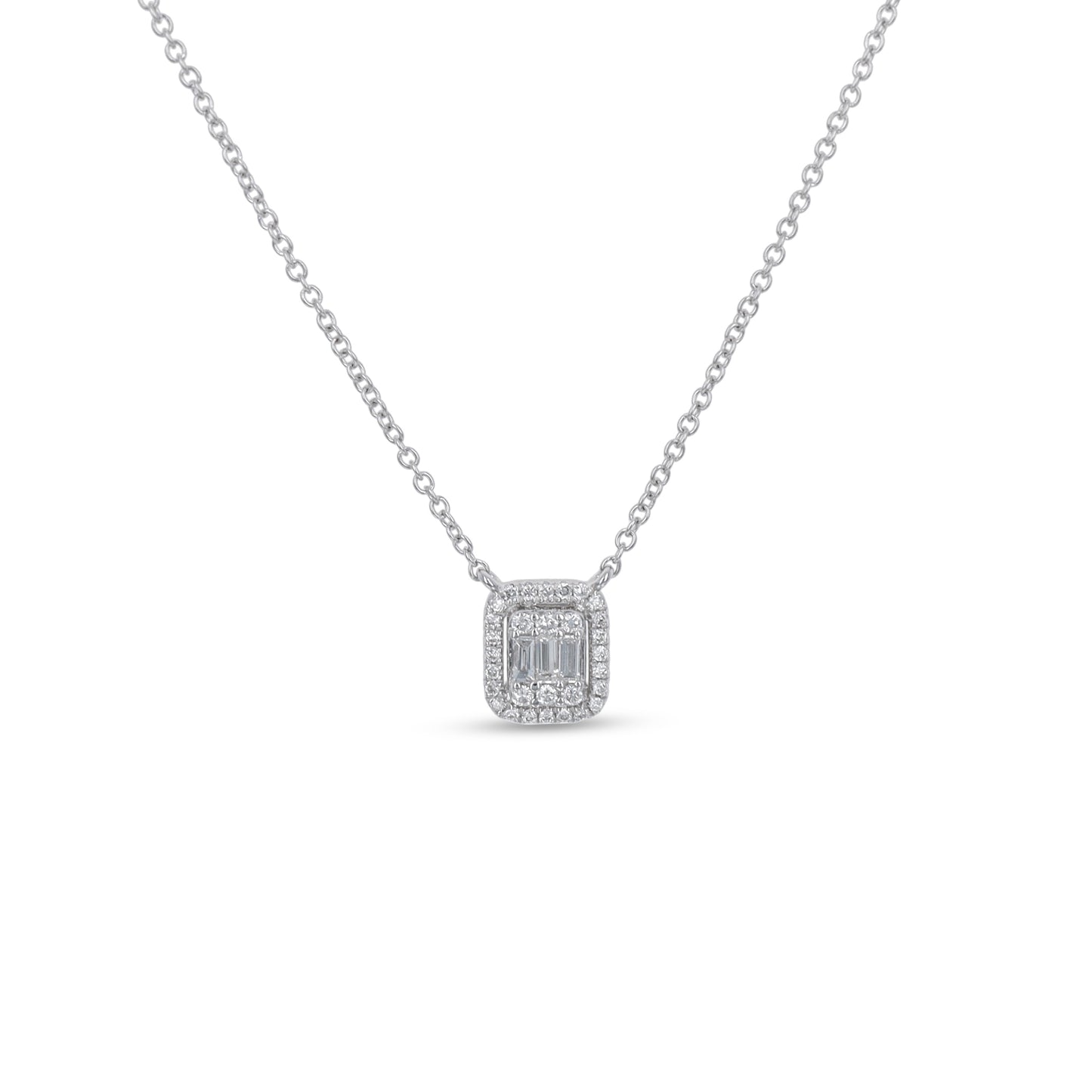 Simple Diamond Necklace in 14kt White Gold from Alexandra Marks
