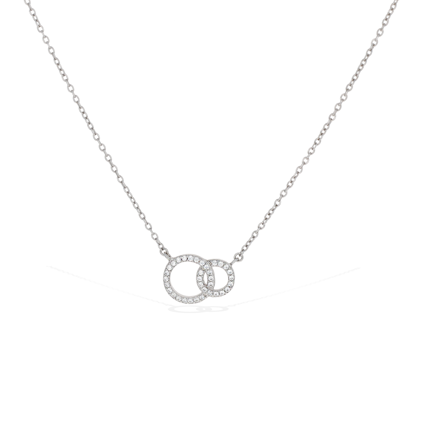 Silver Infinity Double Circle Necklace