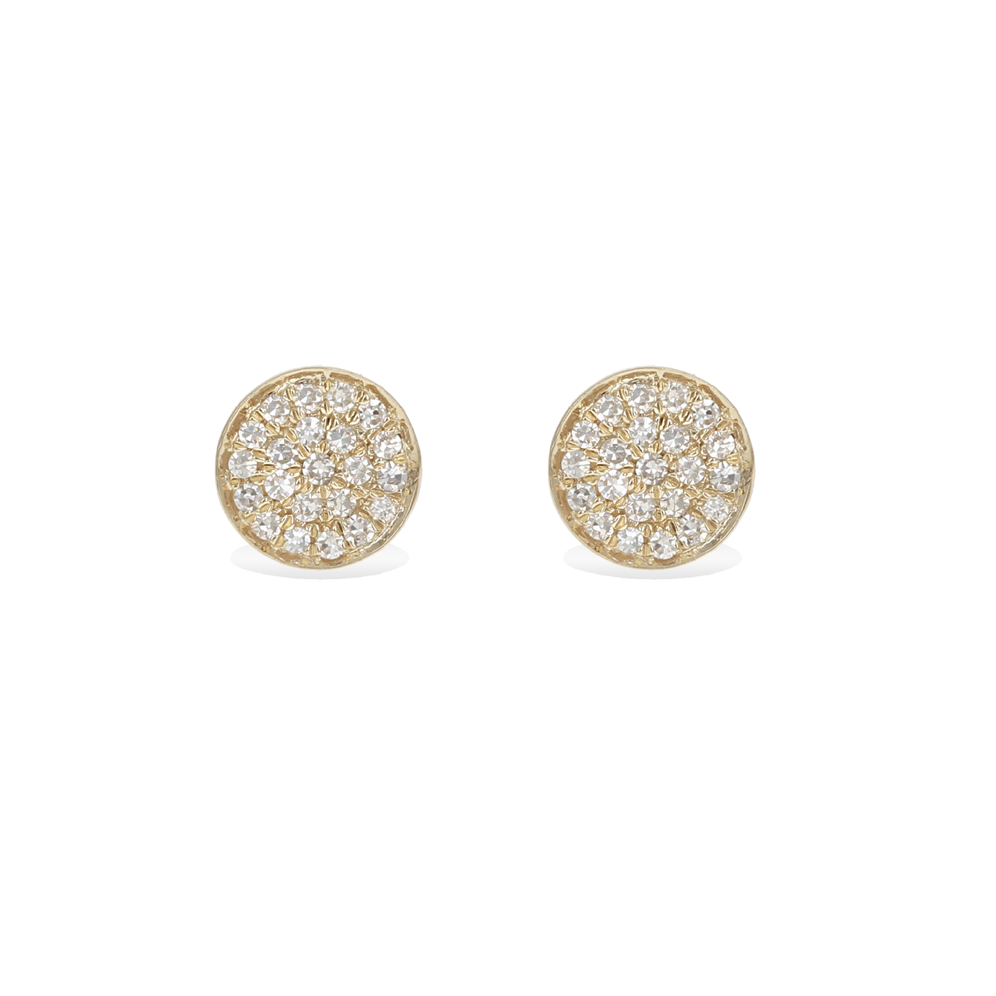 Medium Diamond & Gold Disc Stud Earrings from Alexandra Marks Jewelry