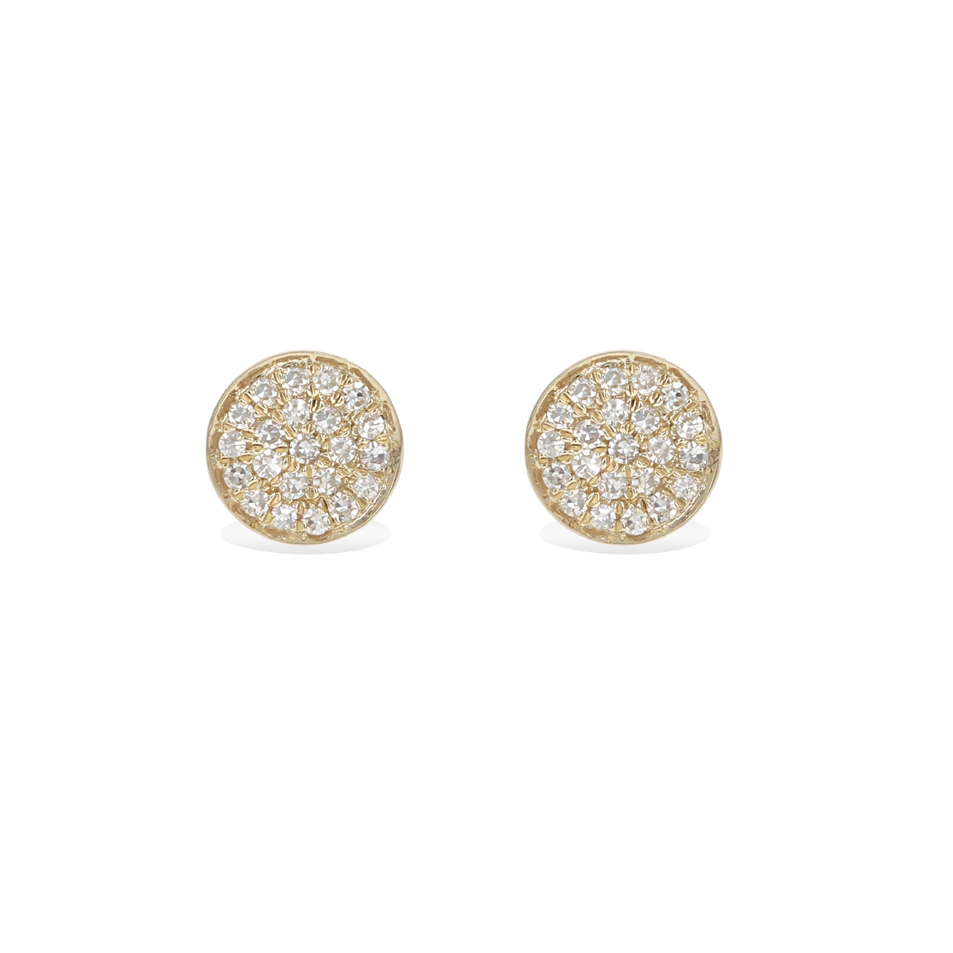 Medium Diamond & Gold Disc Stud Earrings from Alexandra Marks Jewelry