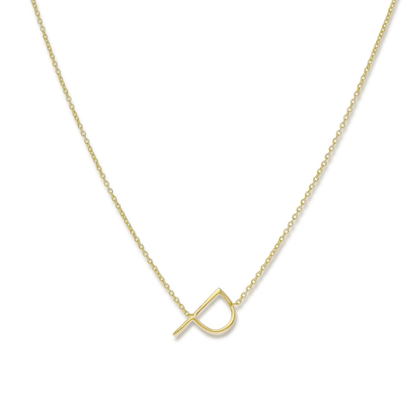 Letter P Initial Necklace in Gold | Alexandra Marks Jewelry