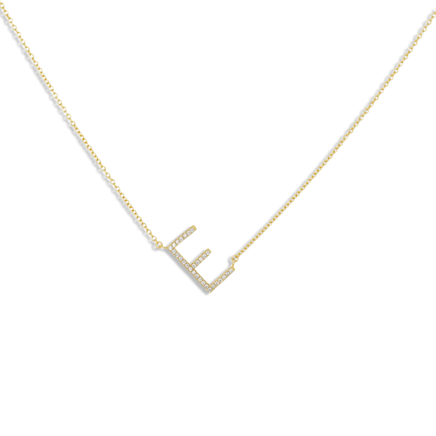 Gold Letter E Initial Necklace